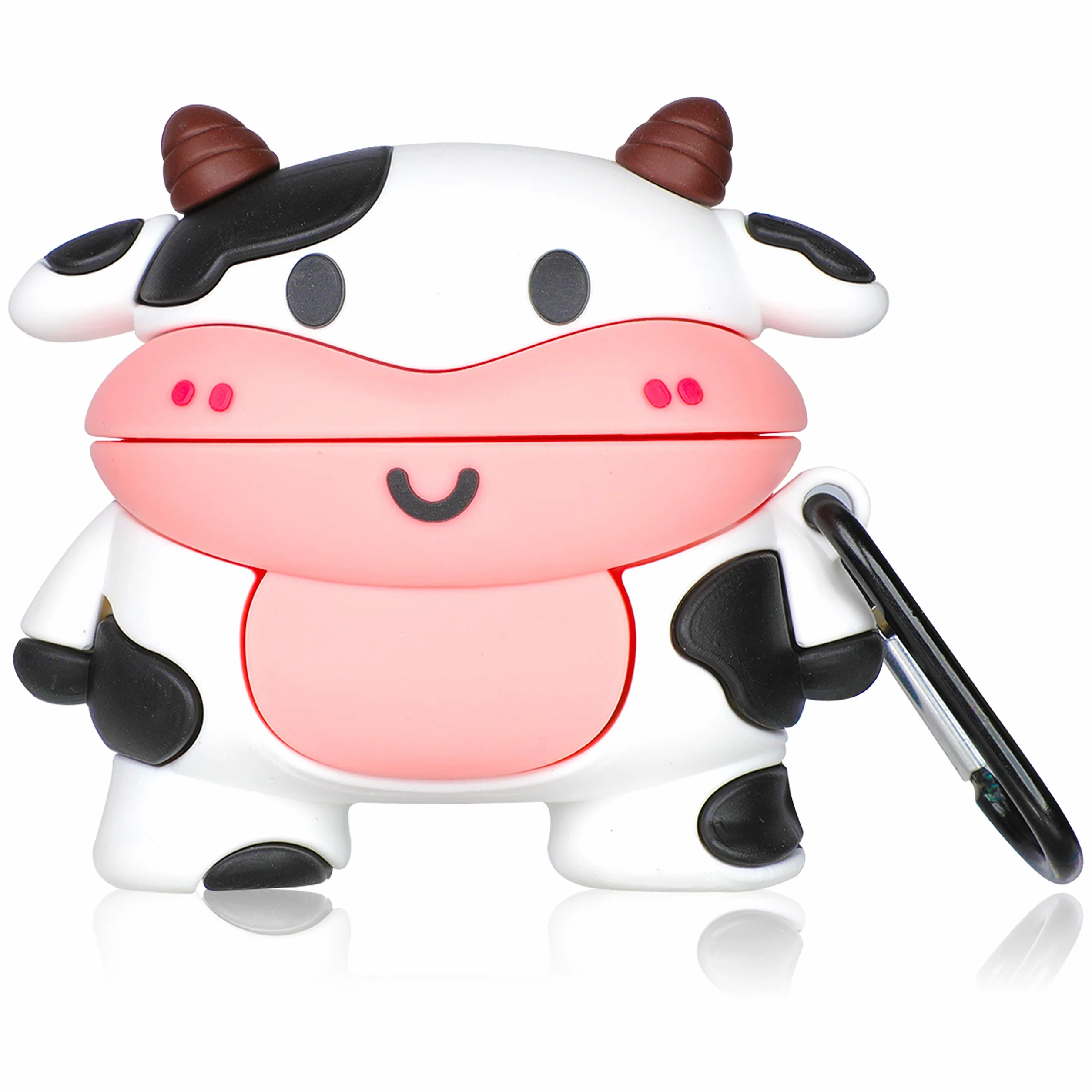 Etui na AirPod Pro / 3 kreskówka design śliczny kawaii 3D silikonowa osłona brelok moda śmieszne fajne zwierzę miękka ochronna do Air Pods Pro dziewczyny dzieci kobiety etui na AirPods 3 (uśmiech krowa)
