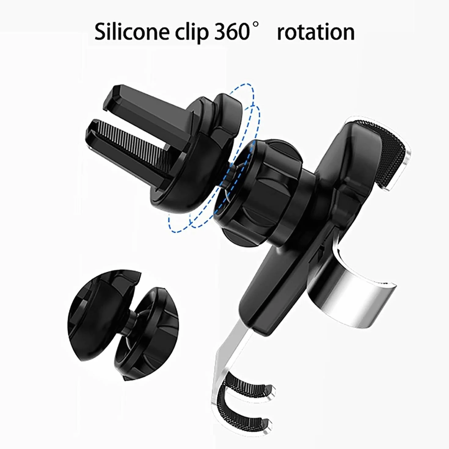 Uchwyt na Telefon Komórkowy Stojak na telefon Gravity Uchwyt na telefon Auto Lock Car Metal Gravity Stojak na telefon komórkowy Uchwyt Samochodowy(Black)