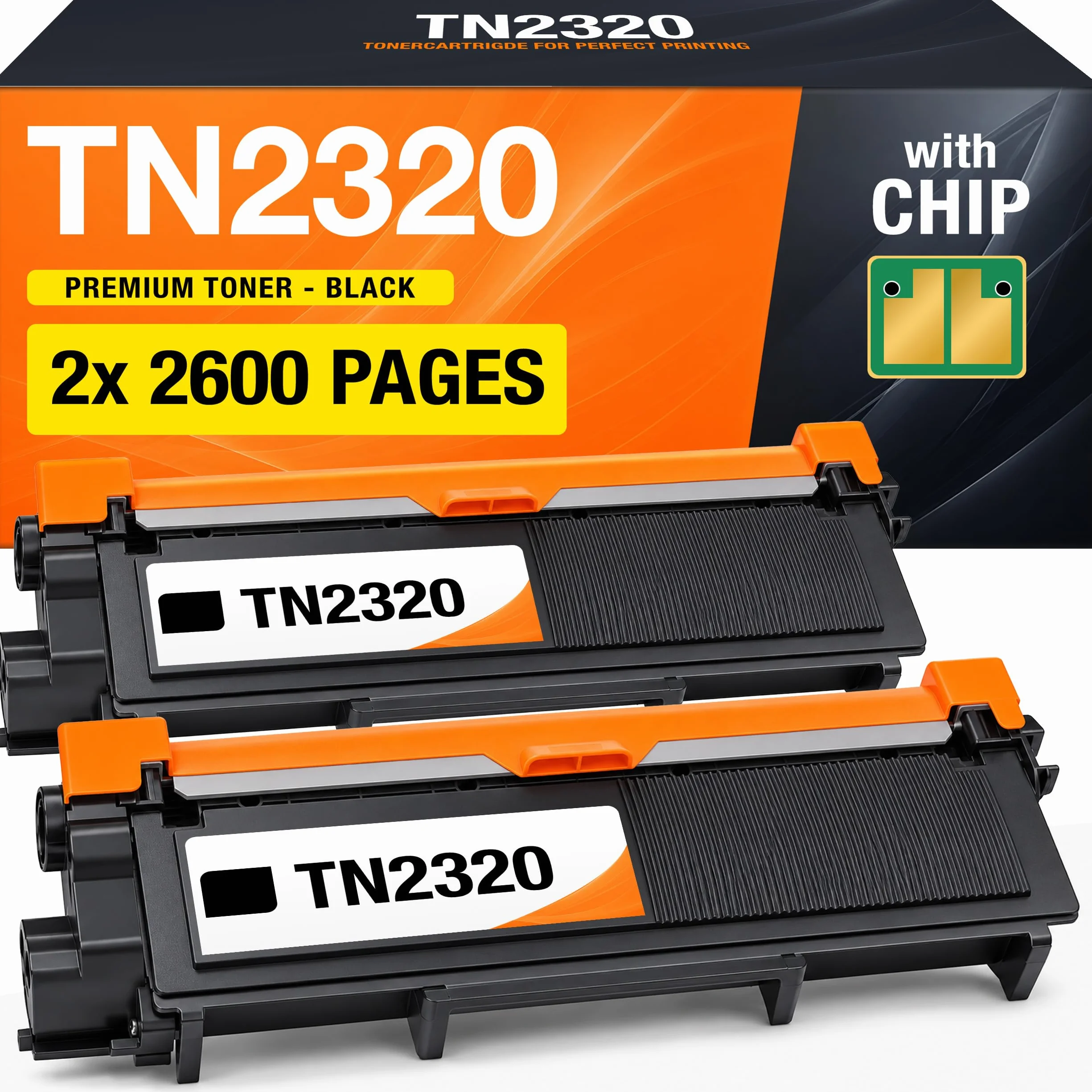 Supply Guy TN2320 TN 2320 Tonerem kompatybilny z Brother TN-2330 dla Brother MFC-L2700DW MFC-L2700DN MFC-L2720DW HL-L2340DW DCP-L2560DW MFC-L2720DW pakiet dwóch sztuk czarny