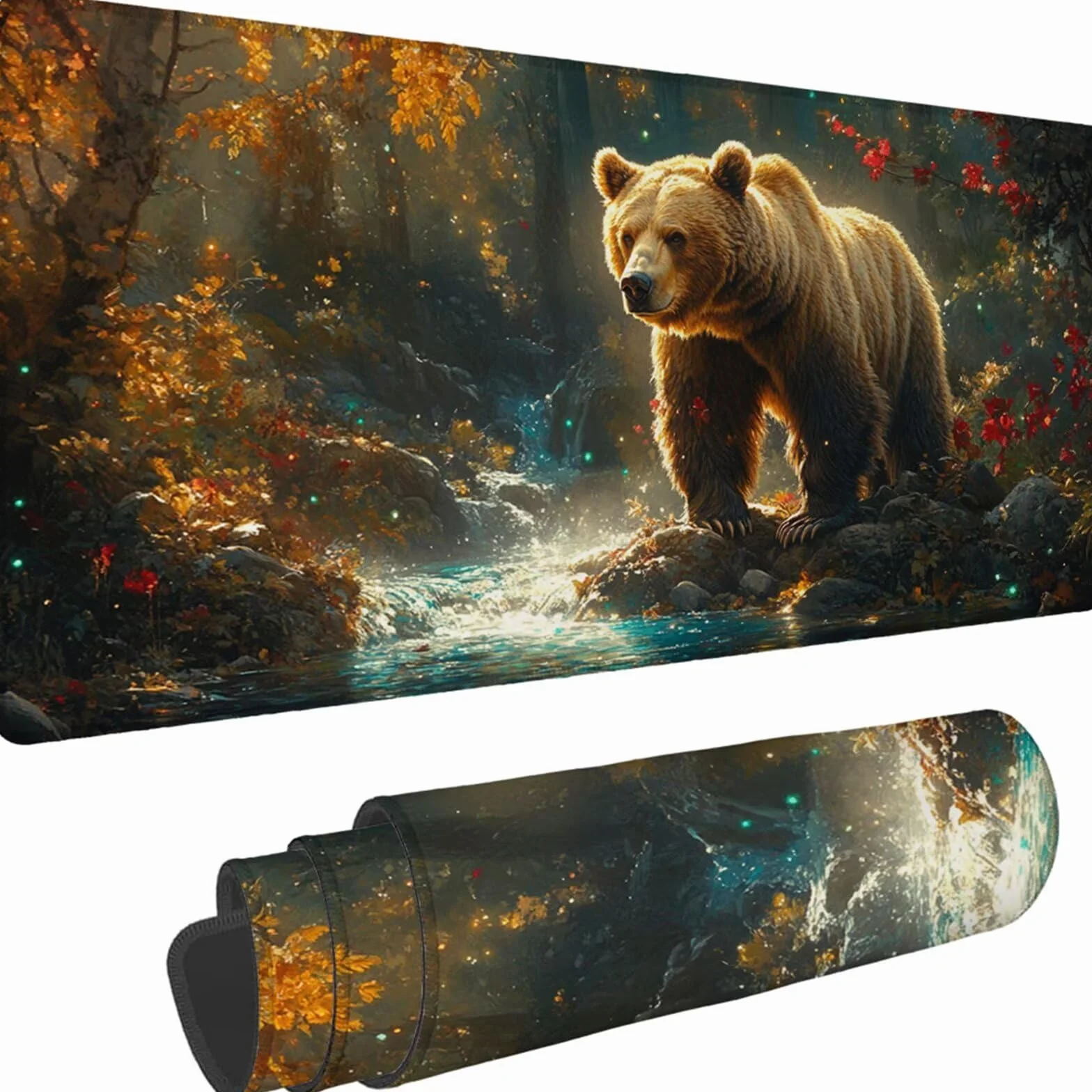 Gamingowa podkładka pod mysz 1200 x 600 x 3 mm, XXL, wodoszczelna, odporna na ścieranie, z przyszytymi krawędziami, podkładka na biurko, poprawia prędkość i precyzję, do laptopa, komputera, wzór xn
