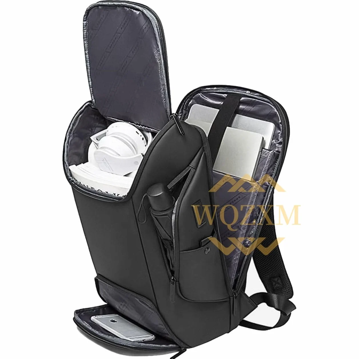 Plecak Męski Czarny Laptop Komputer Nylonowy Biznes Dojazdy Wytrzymały Wodoodporny Wielowarstwowy Wielofunkcyjny Torba(Gray)