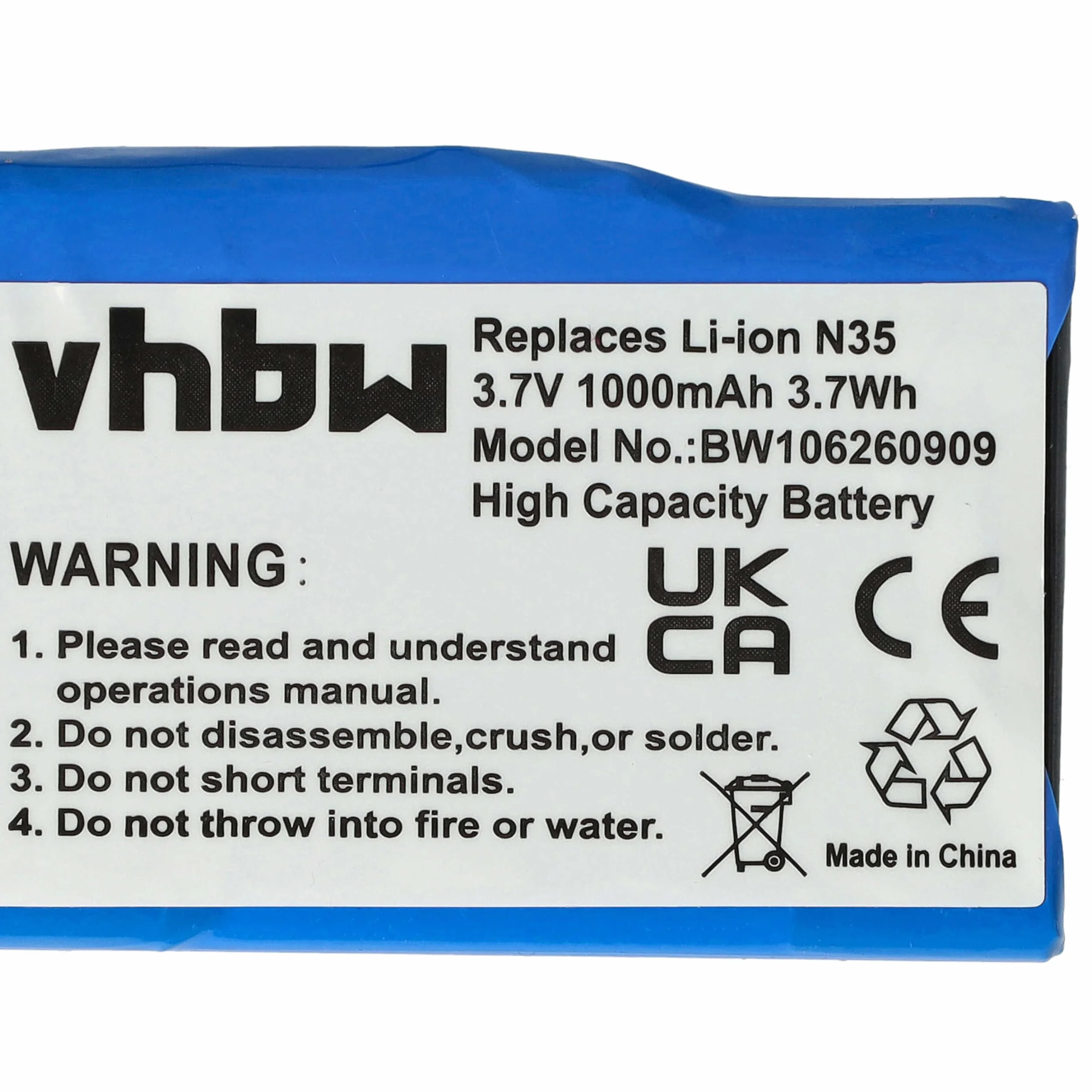 vhbw Zapasowa bateria kompatybilna z systemem nawigacji GPS Acer N35 Sat Nav (1000 mAh, 3,7 V, litowo-jonowa)