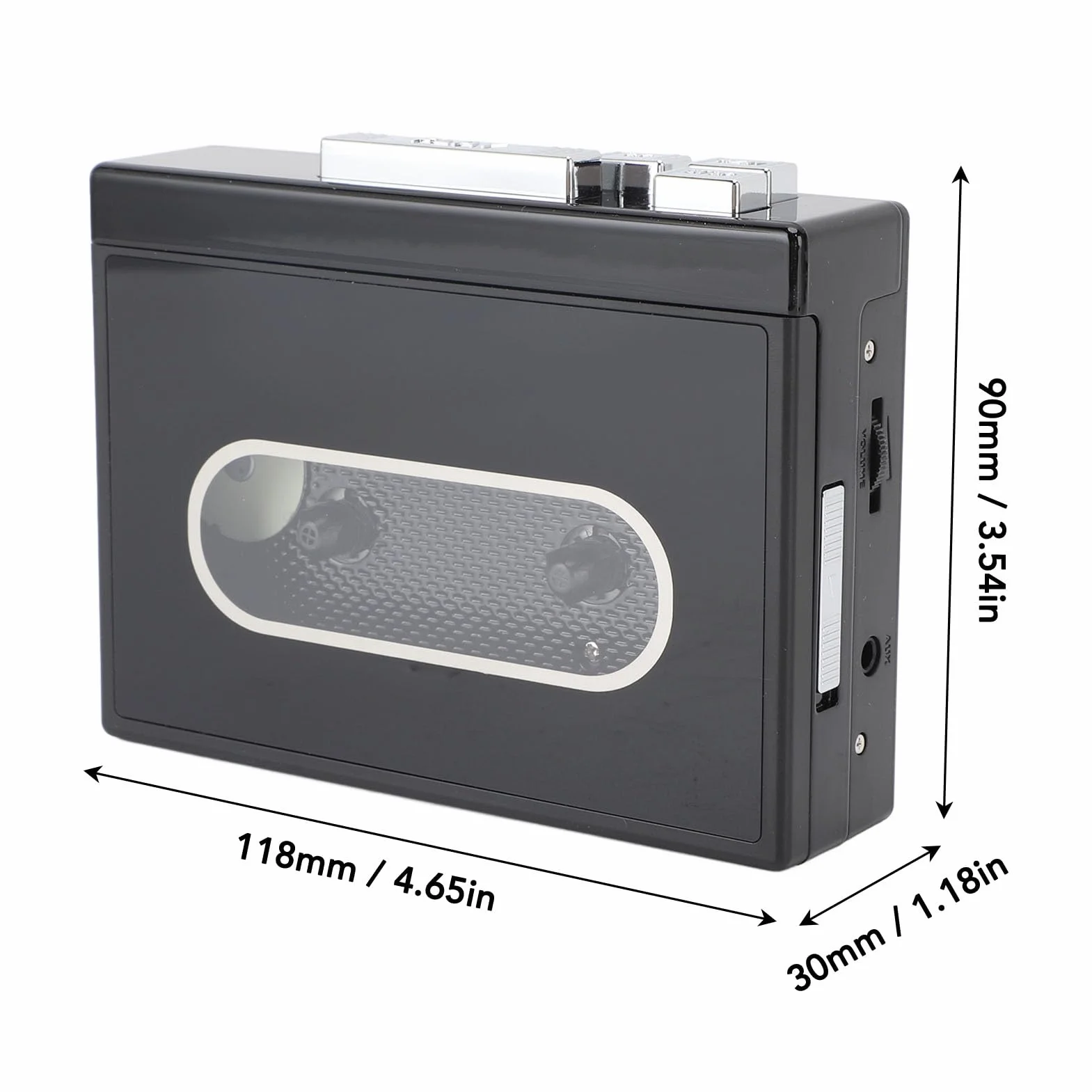 Dioche Odtwarzacz Kasetowy Bluetooth Przenośny Odtwarzacz Kasetowy DC5V Retro z Bluetooth 5.0, Radiem FM, muzyką Stereo i Nagrywaniem Głosu Oraz Gniazdem Słuchawkowym 3,5 mm.