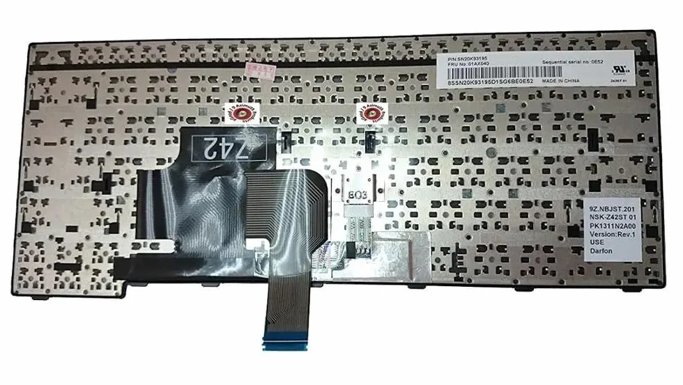 Klawiatura hiszpańska do laptopa Lenovo Thinkpad E470 E470c E475 20H4 20H1 20H2, FRU 01AX050 01AX090 01AX010 z częściami komputerowymi Red Point