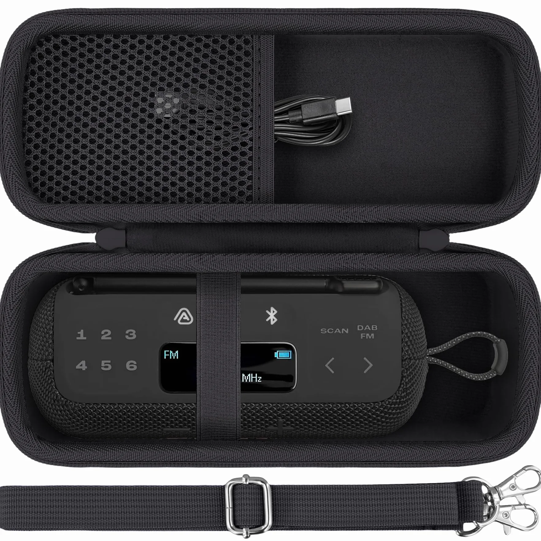 co2CREA Twarde etui podróżne do przenośnego radia Bluetooth JBL Tuner 3, tylko etui
