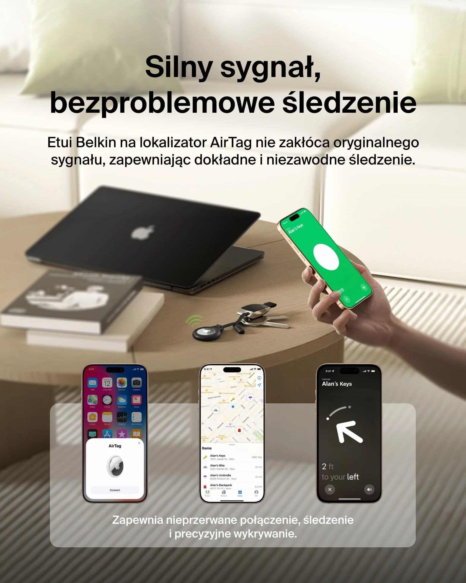 Belkin Airtag Etui, Czarny, 15,7 x 3,71 x 0,86 cm