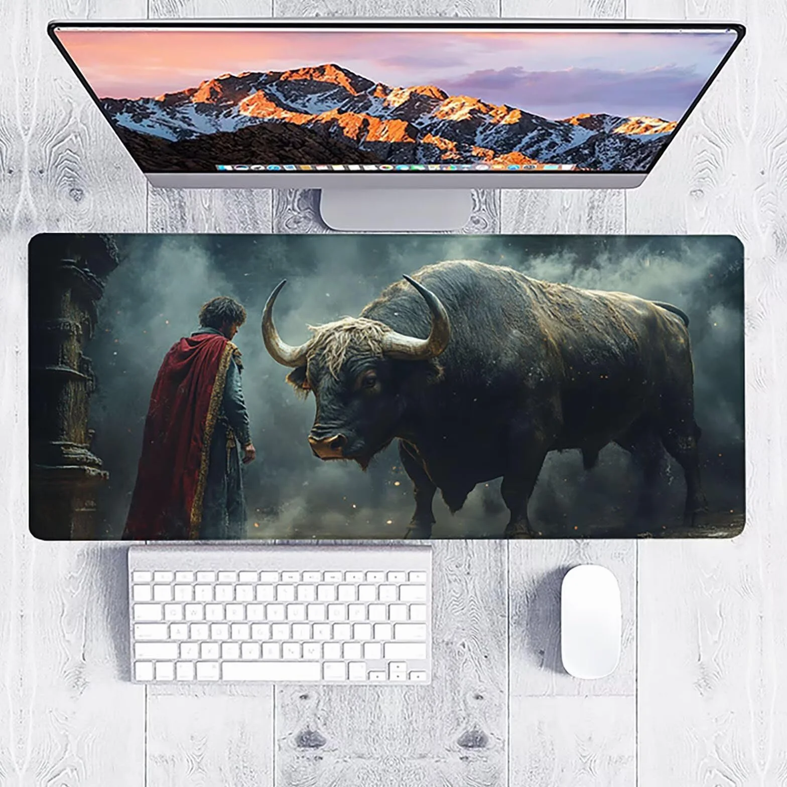Męska podkładka pod mysz XXL 1500 x 800 x 3 mm, podkładka pod mysz do gier Byk, podkładka pod mysz z gumową podstawą, podkładka pod mysz dla graczy ze szwami na krawędziach, akcesoria dla graczy, dla
