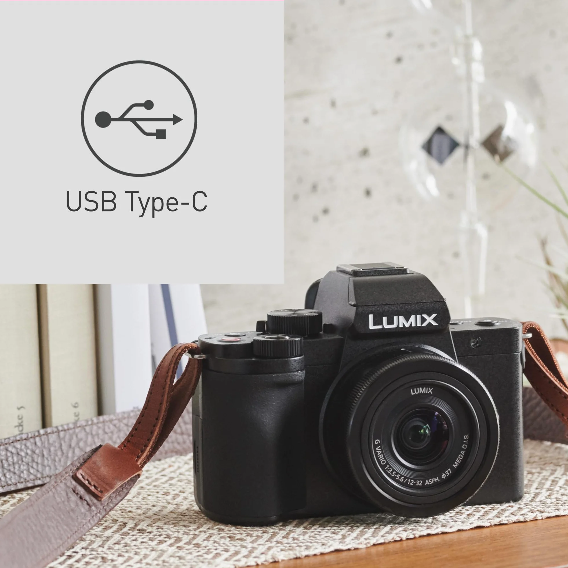 Panasonic Lumix DC-G100DKEGK Mikro Cztery Trzecie Bezlusterkowa kamera z obiektywem Lumix G Vario F3.5-5.6, 20.3MP, 4K 30p i FHD 60, Kamera Vloging, Monitor Wolny Kąt, USB-C, Czarny
