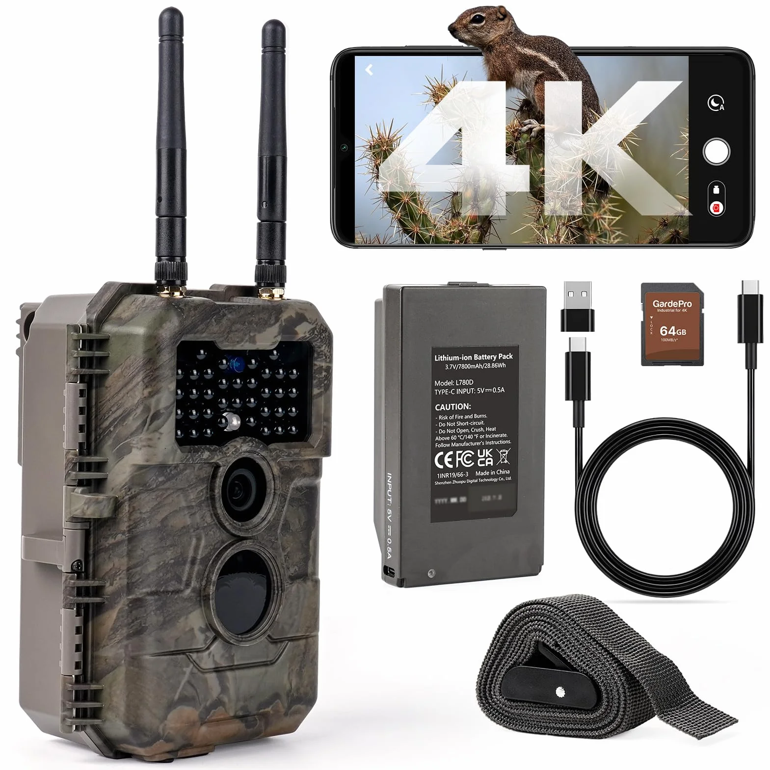GardePro Kamera E6 2.0 Pro z kartą SD 64 GB