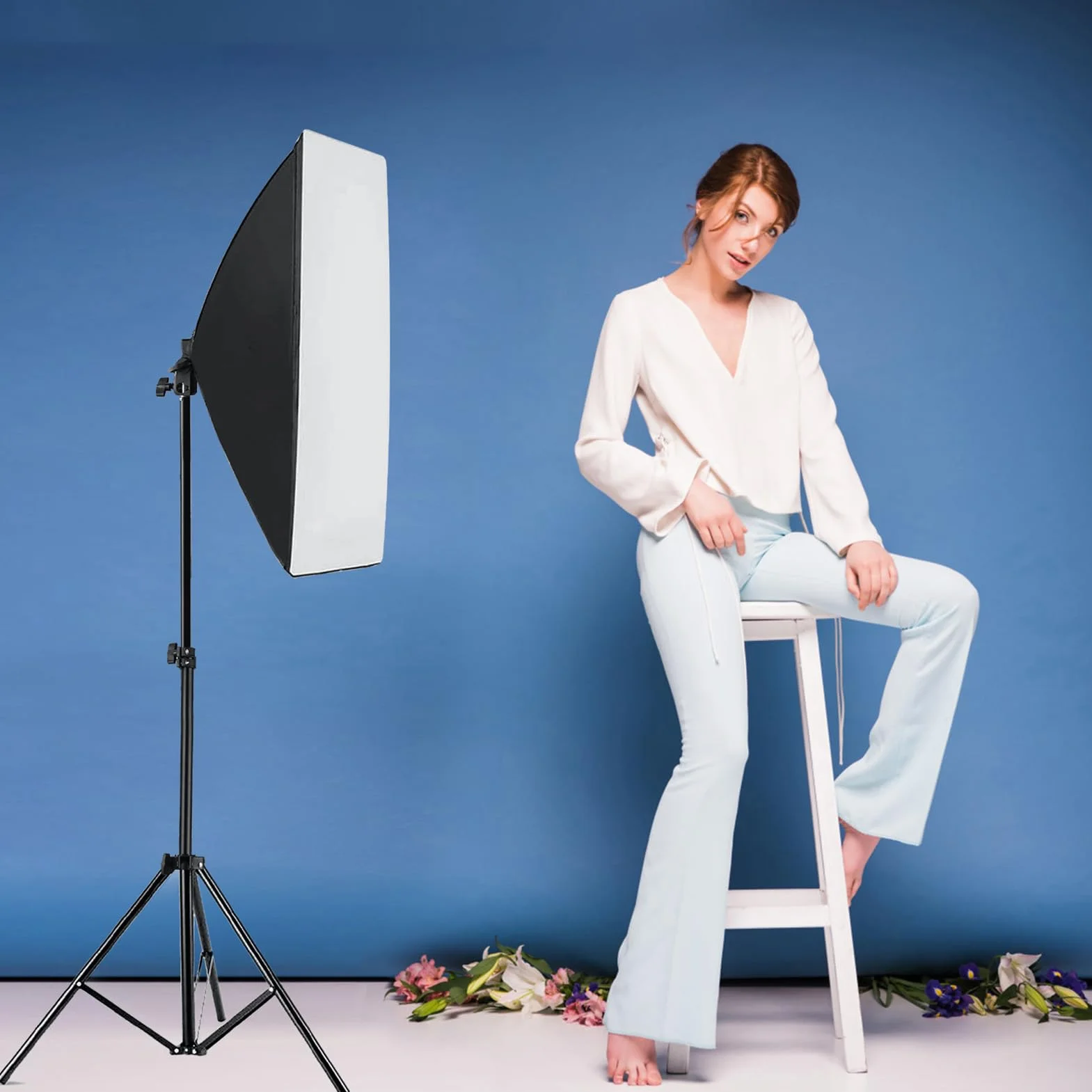 Cuifati Zestaw Oświetlenia Fotograficznego Softbox, Dwukolorowa Wideo LED 85W 2800-5700K, Profesjonalny Sprzęt Studyjny z Pilotem do Studia Fotograficznego (wtyczka UE)