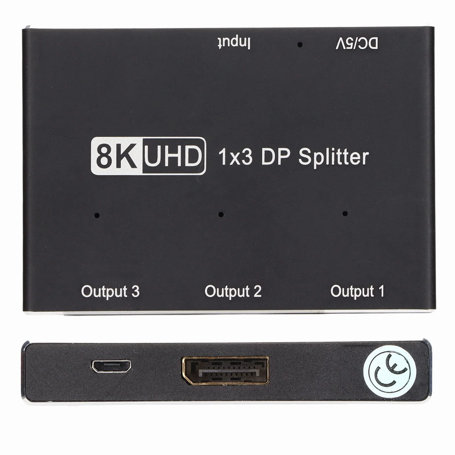 Acouto Rozdzielacz DisplayPort 1x3 8K 30 Hz 4K 144 Hz Potrójny Rozdzielacz MST SST Hub z 3 Wyjściami do Kina Domowego w Szkole Sygnały Hotelowe Obsługuje 3 DisplayPort 1x3 Adapter 8K