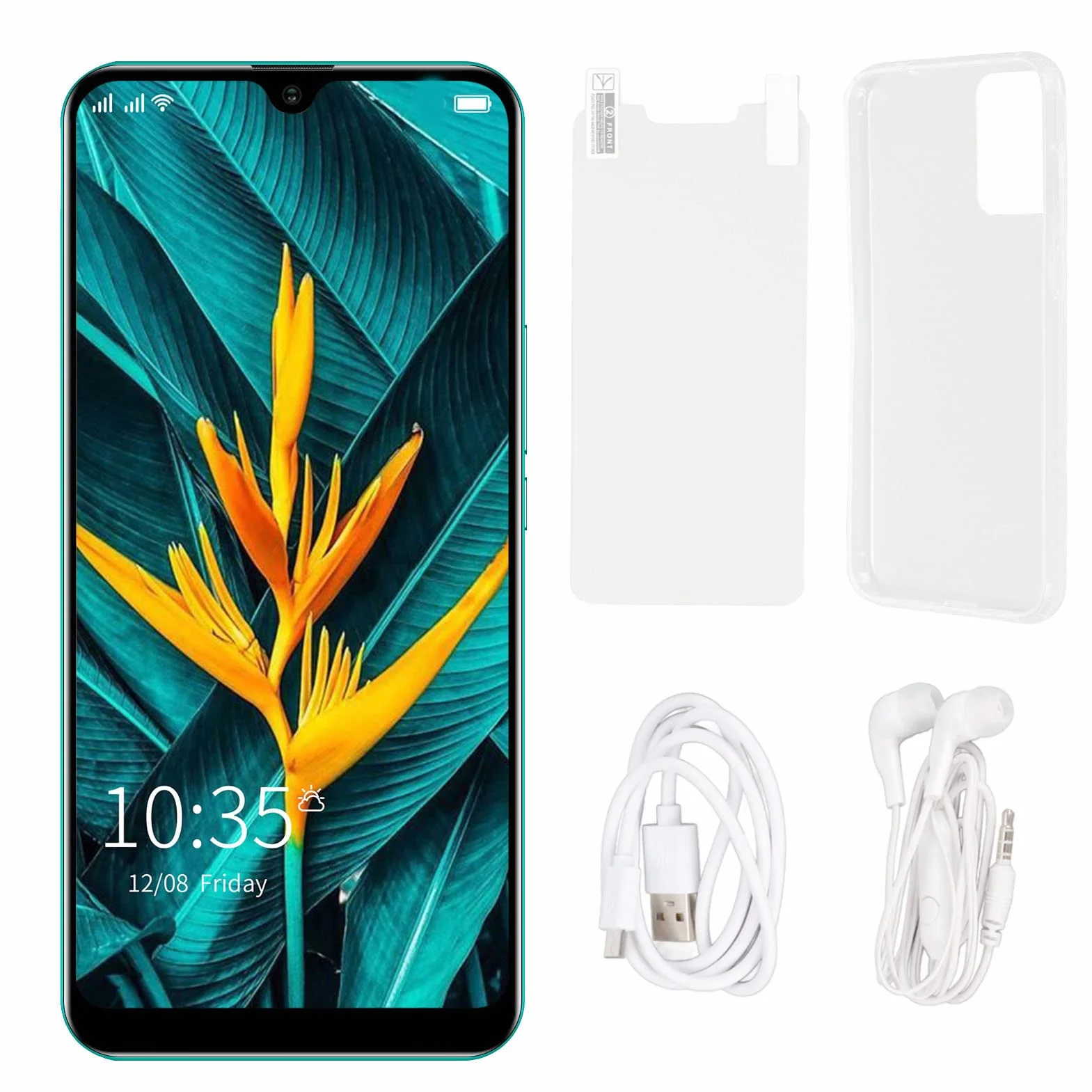 6,1-calowy smartfon z Androidem 6, 3 GB RAM 32 GB ROM, 5 MP z przodu, 8 MP z tyłu, podwójna karta Dual Standby, bateria 2800 mAh, rozpoznawanie twarzy Ultra cienki telefon komórkowy(Green)