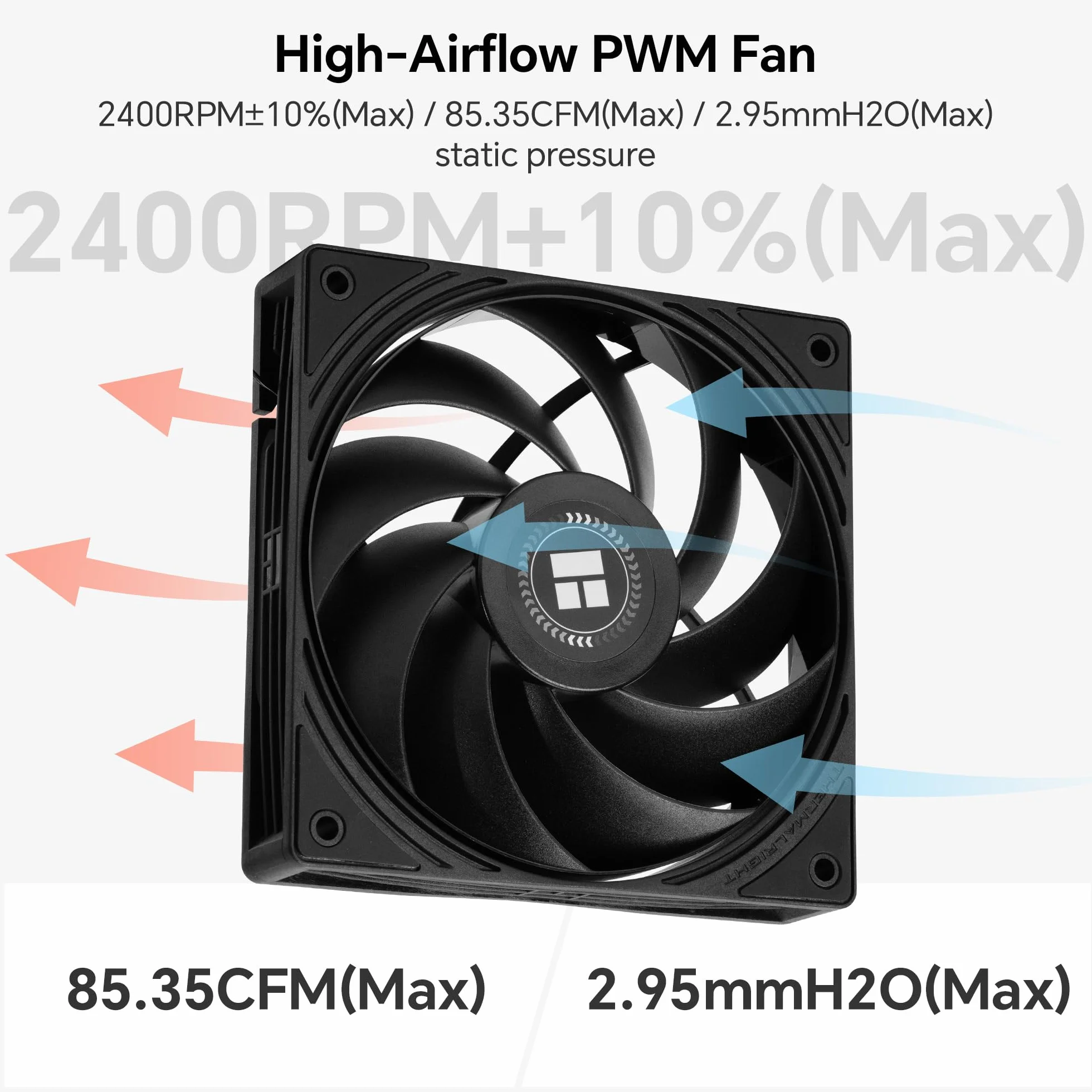 Thermalright Assassin X120-A Dark All-Black CPU Air Cooler, wentylator 2400 obr./min | 4 rury grzewcze, wentylator PWM o wysokim przepływie powietrza 120 mm, 85,35 CFM, dla AMD AM5/AM4, Intel LGA1851/1700