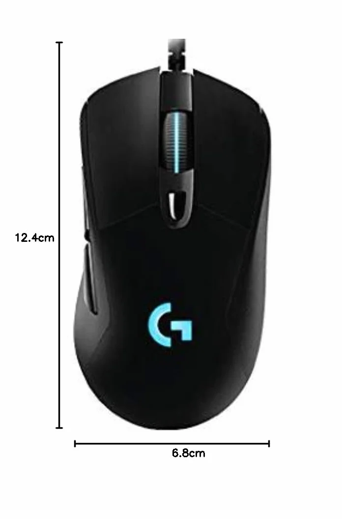 Logitech G403 HERO 25K, mysz do gier, uchwyt HERO 25K, 25,600 DPI, regulowana waga, 6 programowalnych przycisków, wbudowana pamięć, kompatybilny z PC/Mac - czarny