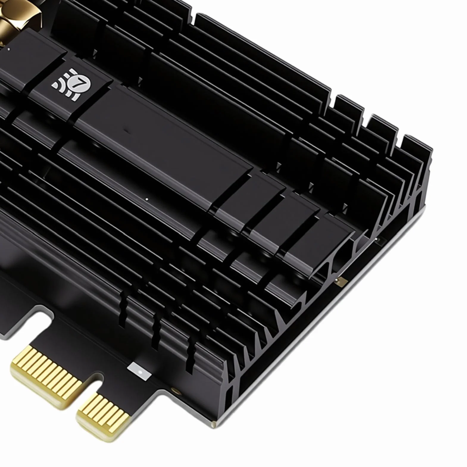 Zunate Karta Sieciowa WiFi 7 z Bluetooth 5.4 | Trójzakresowy adapter bezprzewodowy M.2 NGFF, prędkość 2882 Mb/s, Bluetooth 5.4, WPA3, dwie anteny