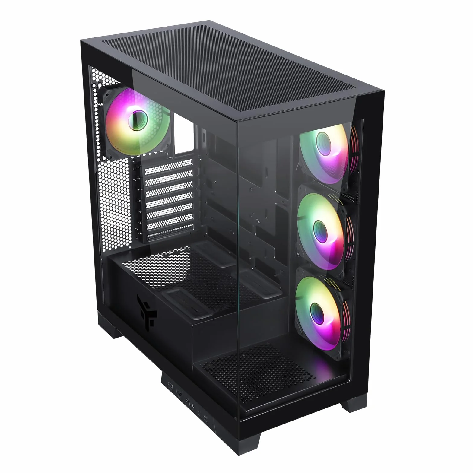 Itek Case SHOWBUI 45B - Gaming Tower, ATX, 4x12cm ARGB wentylator, 2xUSB3, Type-C, Side & Front Panel Temp Glass