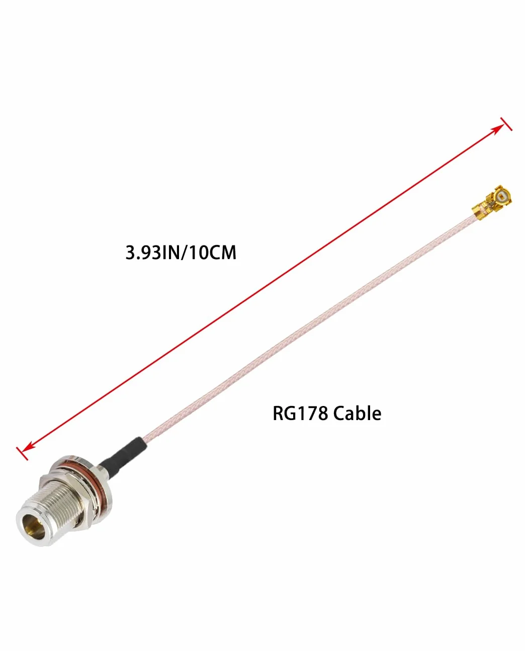 Vecys Kabel Koncentryczny U.F.L.1 do N Typu żeńskiego 10cm RG178 Pigtail do Routerów Bezprzewodowych