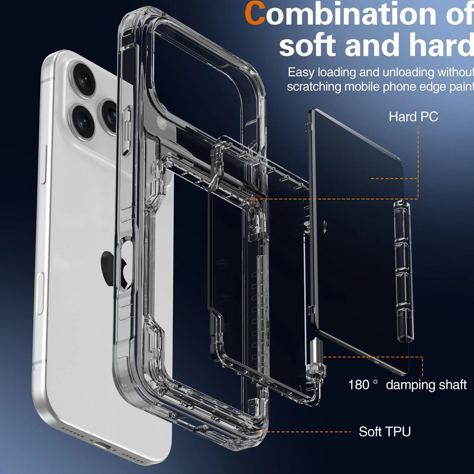 Generic etui kompatybilne z iPhone 17 PRO (kolor: przezroczysty) stojak na karty twardy tył twardy silikon przezroczyste etui