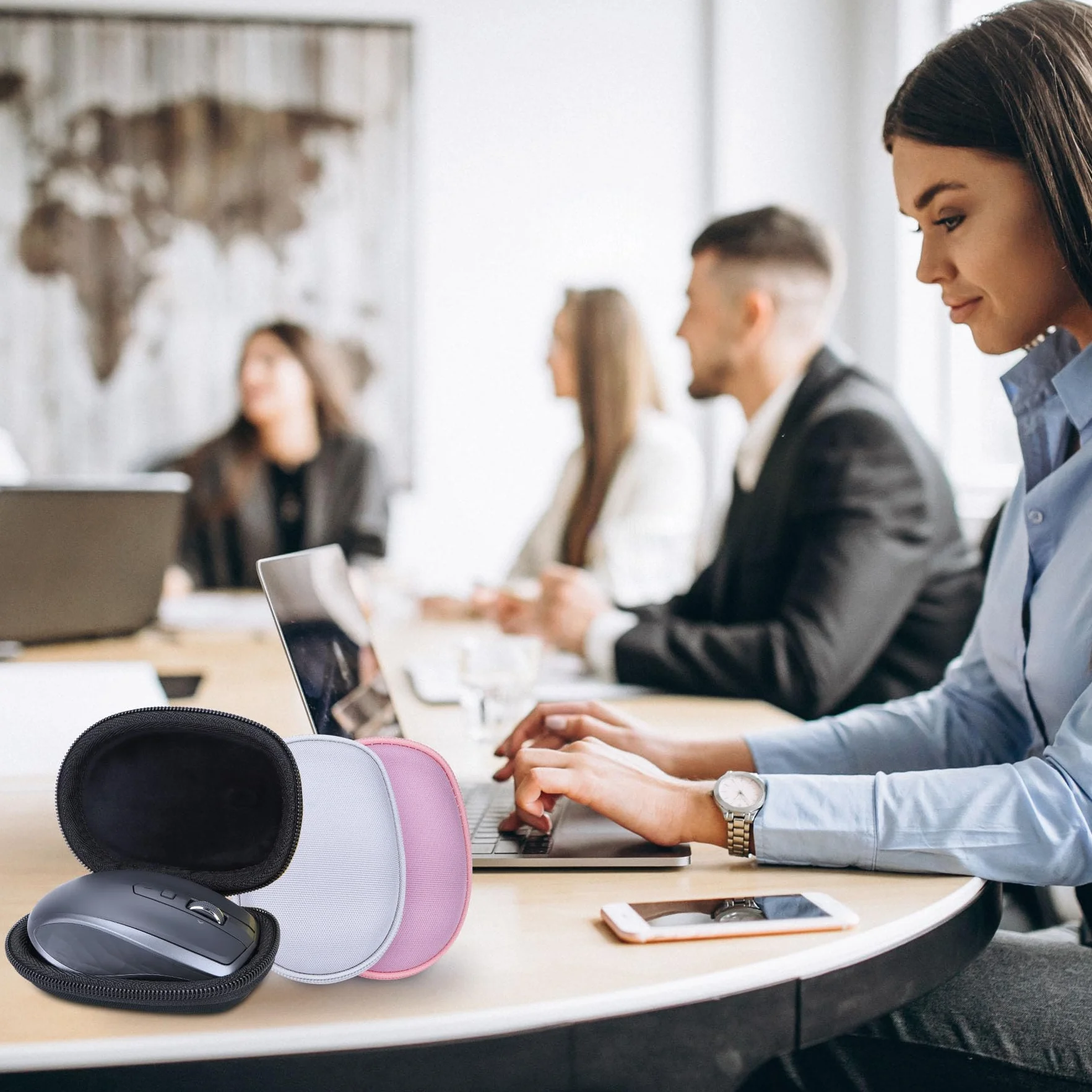Lebakort Twarde etui kompatybilne z Logitech MXAnywhere 3S 3 Anywhere 2S Compact Performance Mouse (różowe etui)