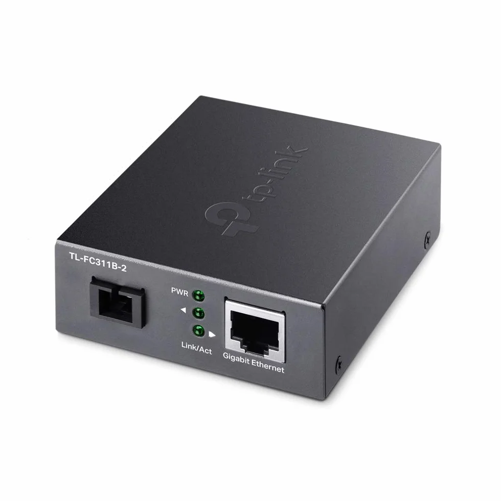 TP-Link TL-FC311B-2 | Gigabitowy konwerter mediów WDM | Port SC jednomodowy | Zasięg do 2 km | TX: 1310 nm/RX: 1550 nm | Kompatybilny z TL-FC311A-2