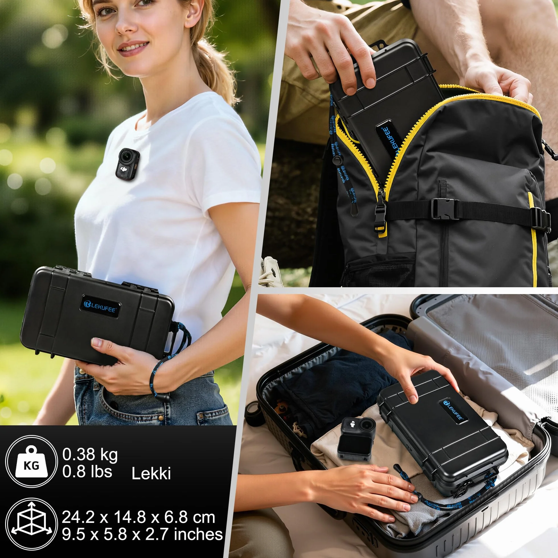 Lekufee Podróżna Wodoszczelna Twarda Walizka dla DJI Osmo Nano, Standard Combo i Akcesoriów (Tylko Torba i Walizka)