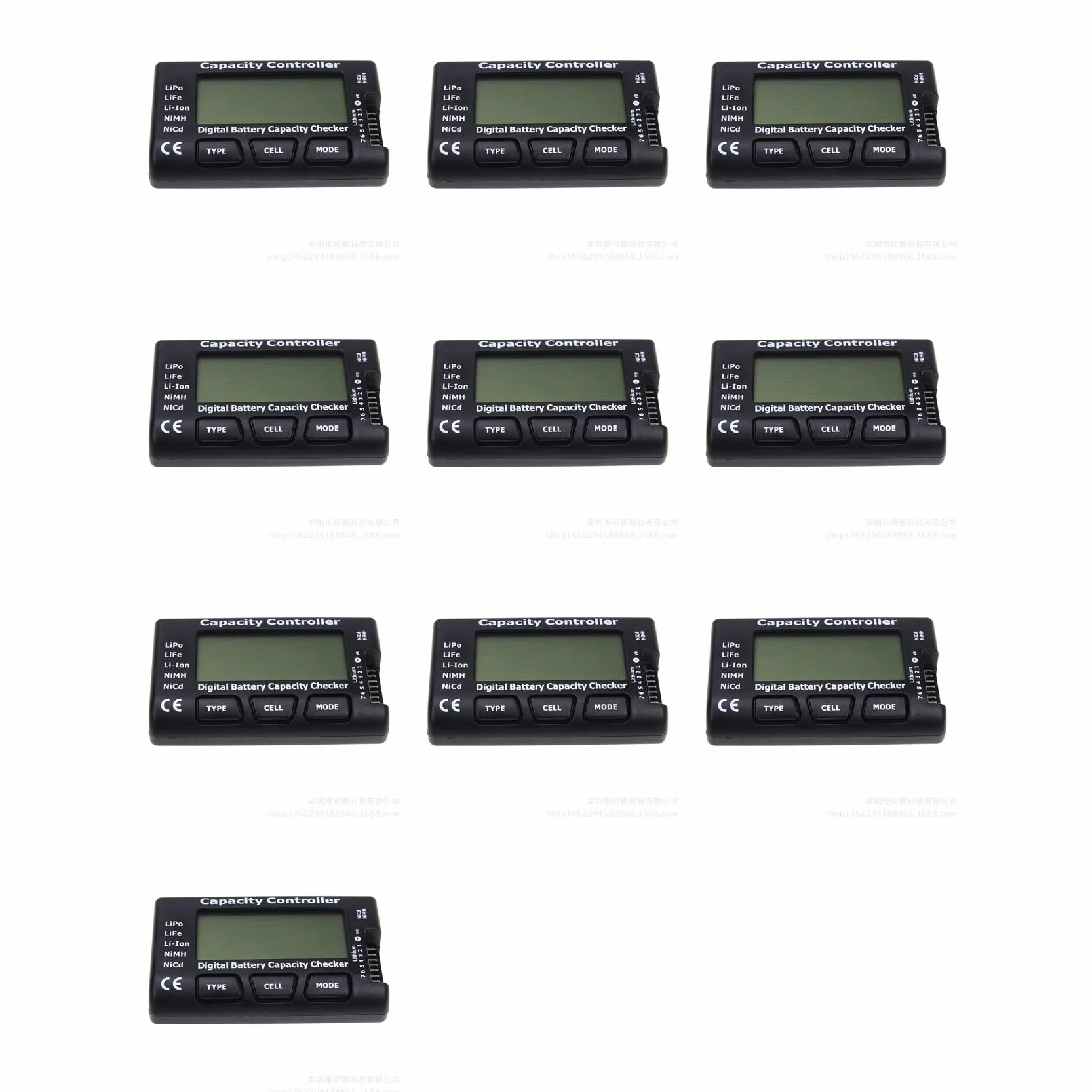10 x kontroler pojemności akumulatora tester miernika ogniwa-7 LiPo Life Li-Fe Li-Ion NiMH Nicd cyfrowy kontroler