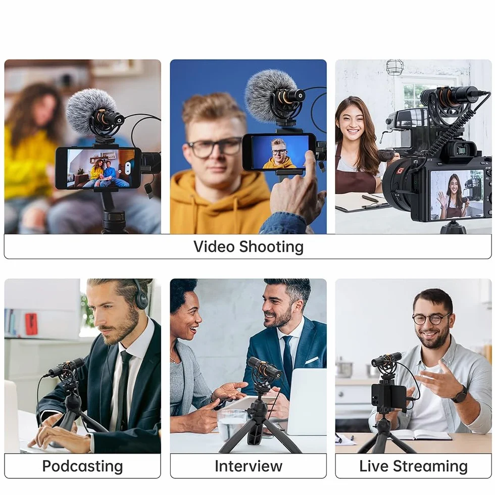 COMICA Vm10 Pro Shotgun Microphone Mic USB C do aparatu, smartfona, tabletu, komputera. Idealny do vlogowania, przesyłania na żywo, odzyskiwania. Podwójny tryb Vifeo USB Shotgun Microphone with Gain