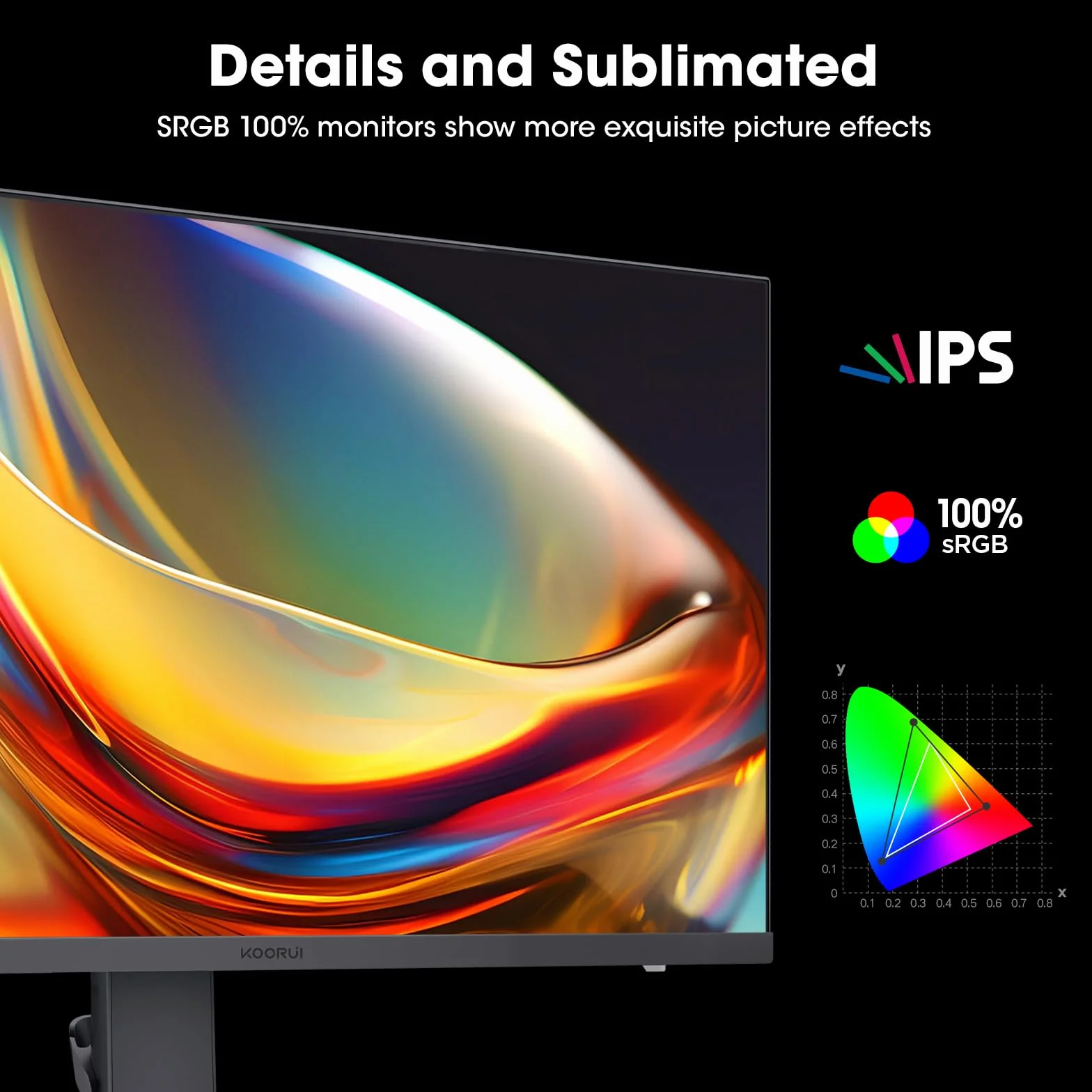 KOORUI Gaming Monitor 27 Zoll - WQHD Bildschirm PC, 240Hz, 1ms, FreeSync, kompatybilność z Gsync, (2560x1440, HDMI, DisplayPort, HDR 400) schwarz/rot