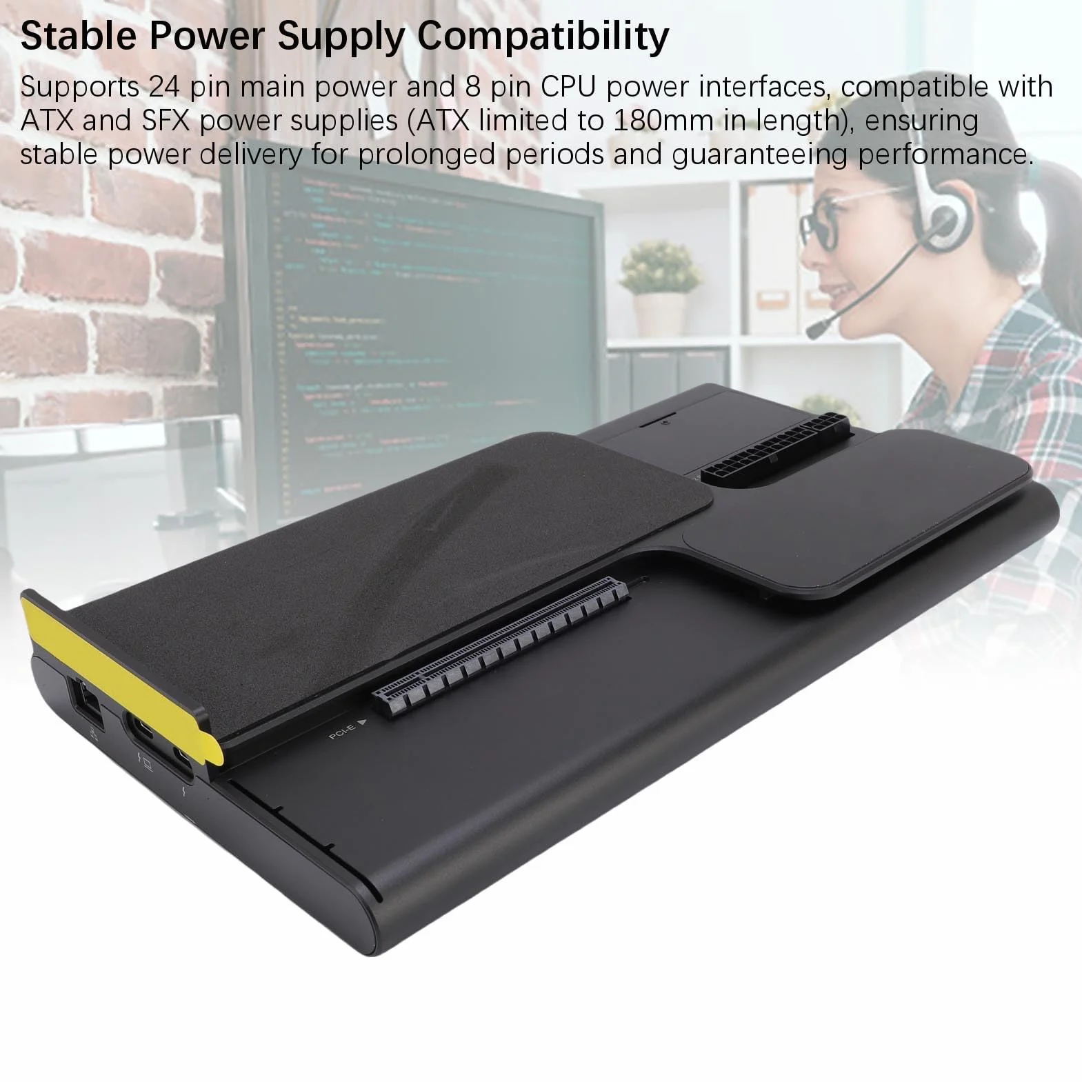 Jectse PCIEX16 GPU Dock Station, Zewnętrzna Stacja Dokująca Grafiki dla 5, 140W PD, PCIE4.0 X4, 2,5G RJ45, USB 3.2, M.2 Slot, AIDX/SFX Zasilacz, dla Wygranych 10 11