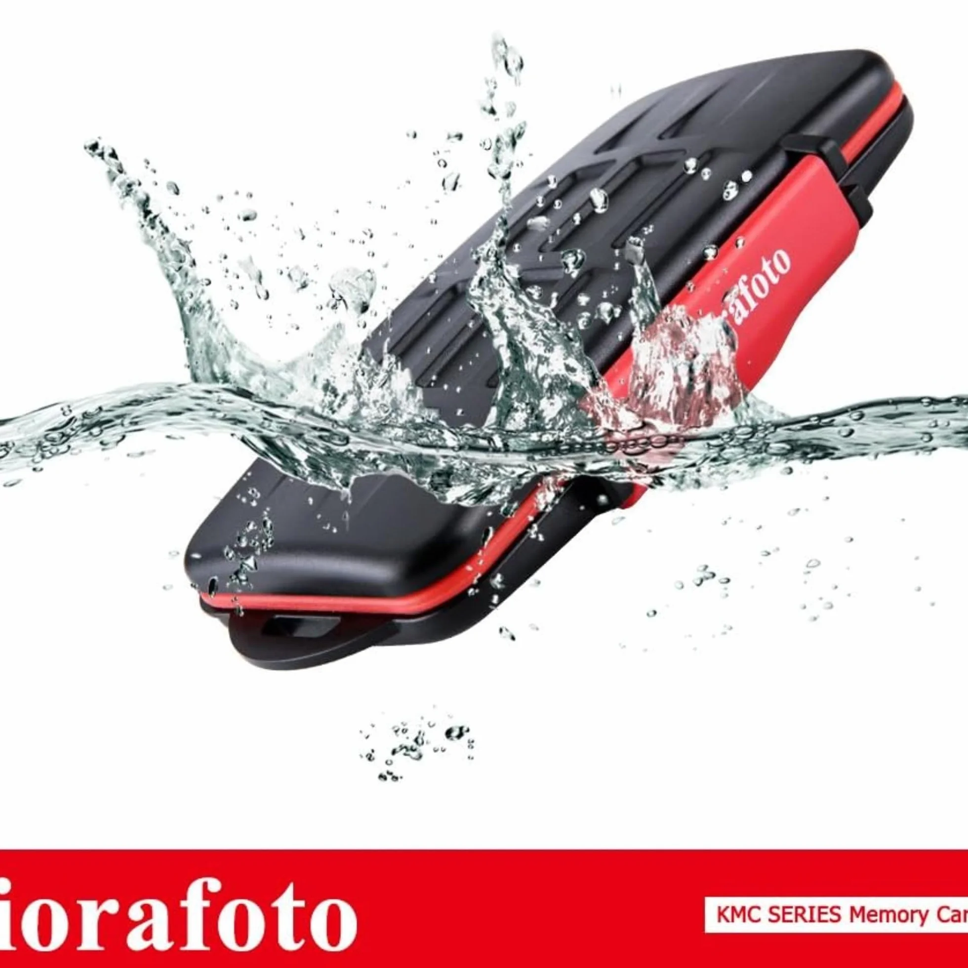 Kiorafoto Wodoodporne Etui na Karty SD SDHC SDXC TF MSD z Karabinem na 24 Karty