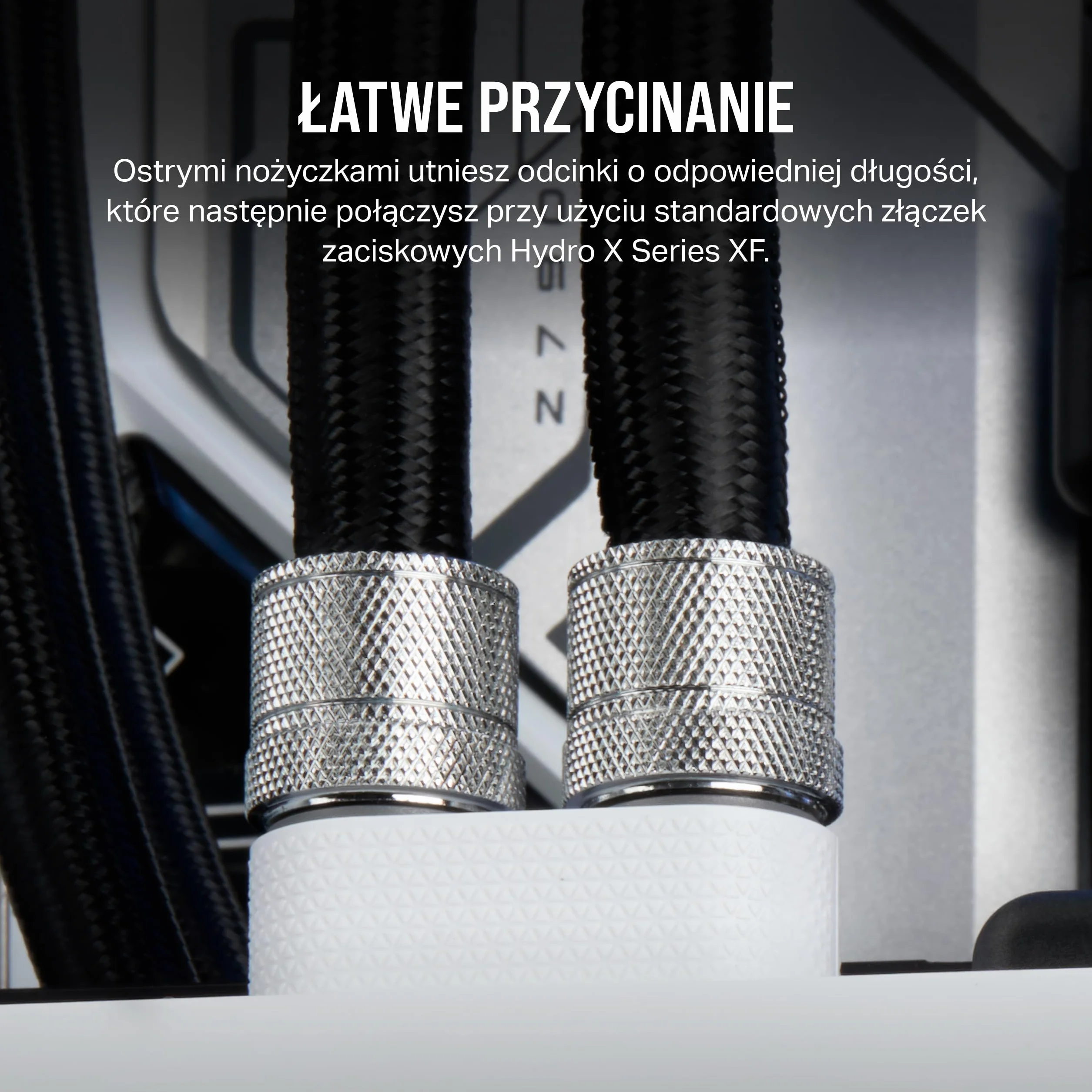 CORSAIR Hydro X Series XT Softline Wąż pokryty siatką - Łatwe przycinanie - Trwała guma EPDM - Czarny
