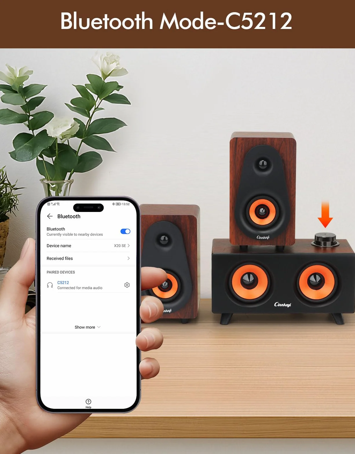 2.1 Głośnik komputerowy z subwooferem, podwójny głośnik stereo, średnio-wysokotonowy, Bluetooth/USB, podwójny tryb głośników PC, regulator głośności, system dźwiękowy do laptopa/komputera