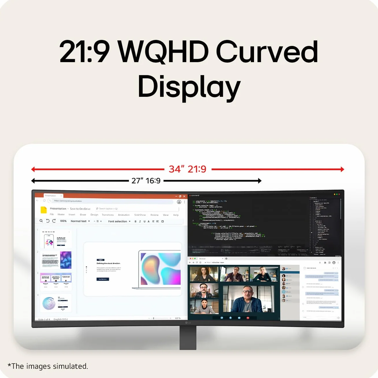 LG UltraWide Monitor 34U640B-B: zakrzywiony UWQHD 1440p VA 86.4 cm, 144Hz, 5ms GtG, HDR10, FreeSync Premium, wyświetlacz HAS, tryb czytnika i bezpieczny migotanie, inteligentna oszczędność energii