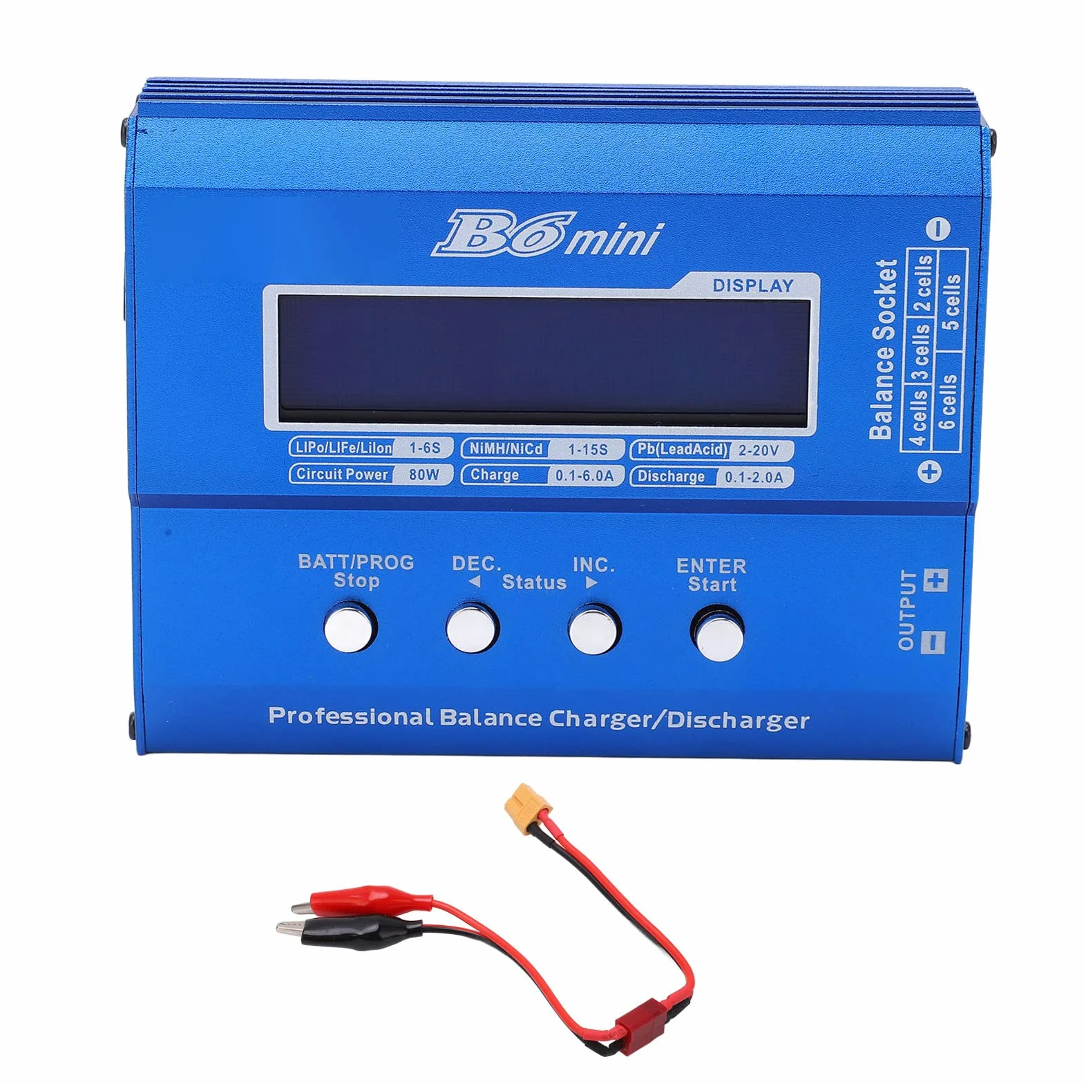 Inteligentna ładowarka i rozładowarka do akumulatorów z wyświetlaczem LCD i wieloma trybami pracy - 80 W 6 A DC 11-18 V - Kompatybilna z akumulatorami LiPo Li-ion LiFe NiCd i