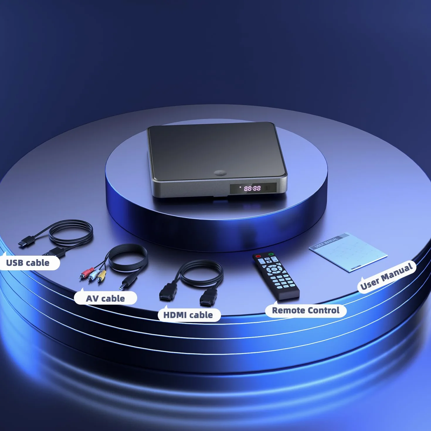 Desobry Odtwarzacz DVD do Telewizora z Wejściami USB/TF, HDMI/RCA, Korekcja Błędów i Redukcja Szumów