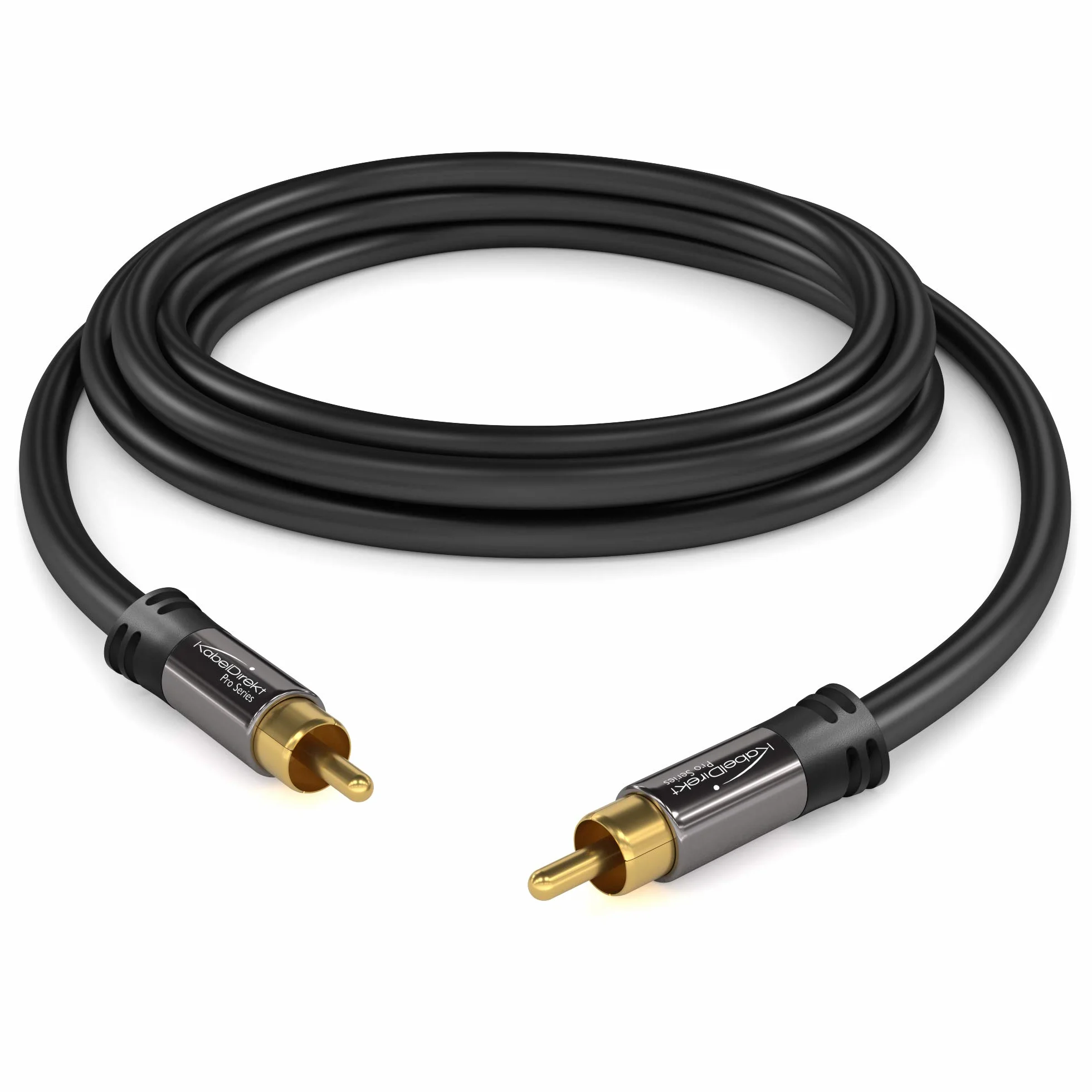 KabelDirekt – Przewód audio wideo RCA 3m (przewód do subwoofera, 1 do 1, subwoofery, odbiorniki AV, hi-fi, sygnały cyfrowe i analogowe, podwójne ekranowanie) – PRO Series