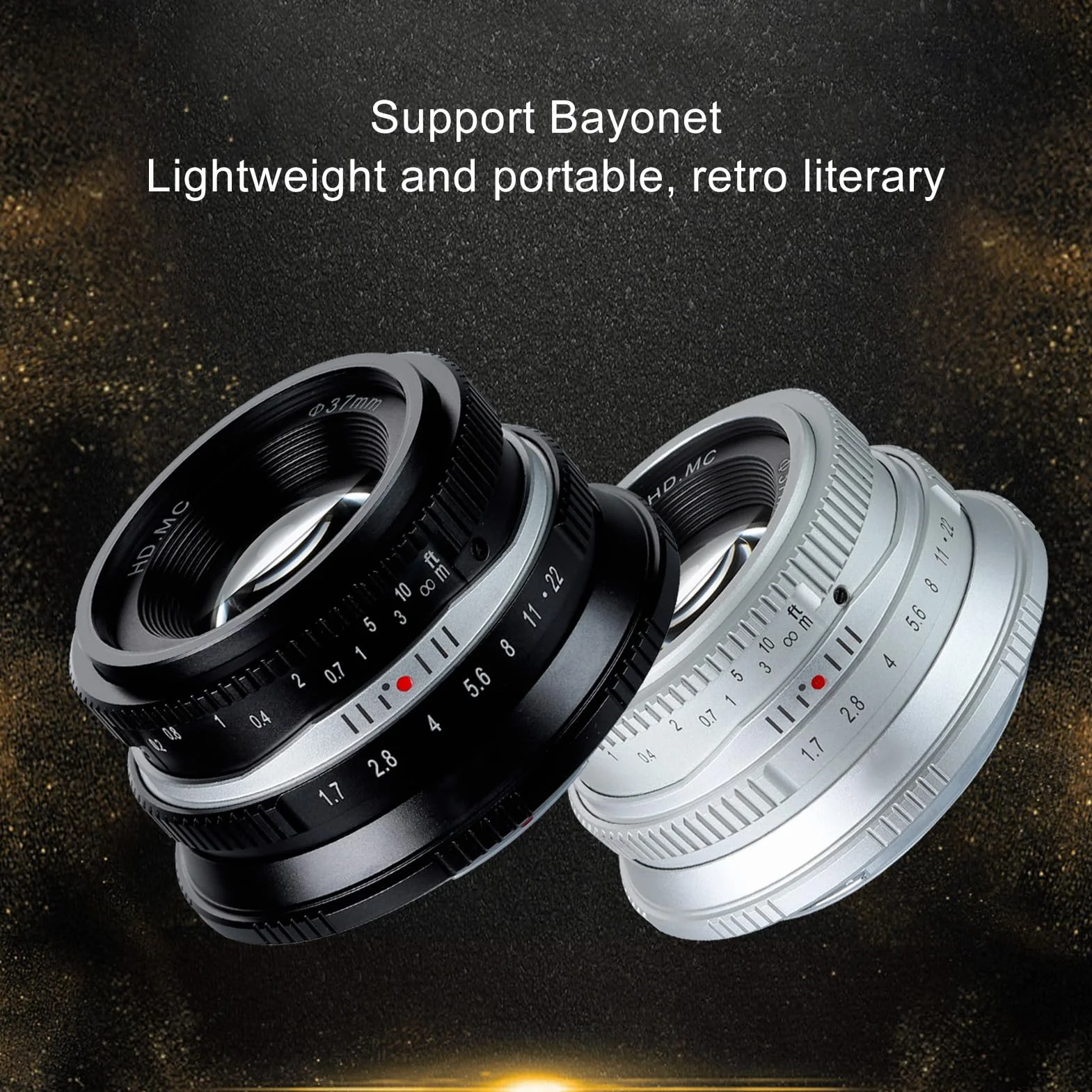 Fabater Obiektyw 25 Mm F1.7 z ręczną regulacją Ostrości, Mocowanie FX i dużą przysłoną, z ręczną regulacją Ostrości Prime Stały Obiektyw do X-E1 X-E2, (SILVER)