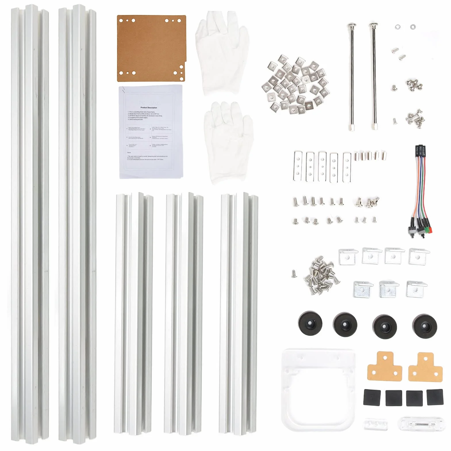 KIMISS Otwarty Wspornik Komputera ITX, Aluminiowe Konstrukcje Ramowe, Płyty Główne ATX/ITX, Doskonała Konstrukcja Rozpraszania Ciepła (SILVER)