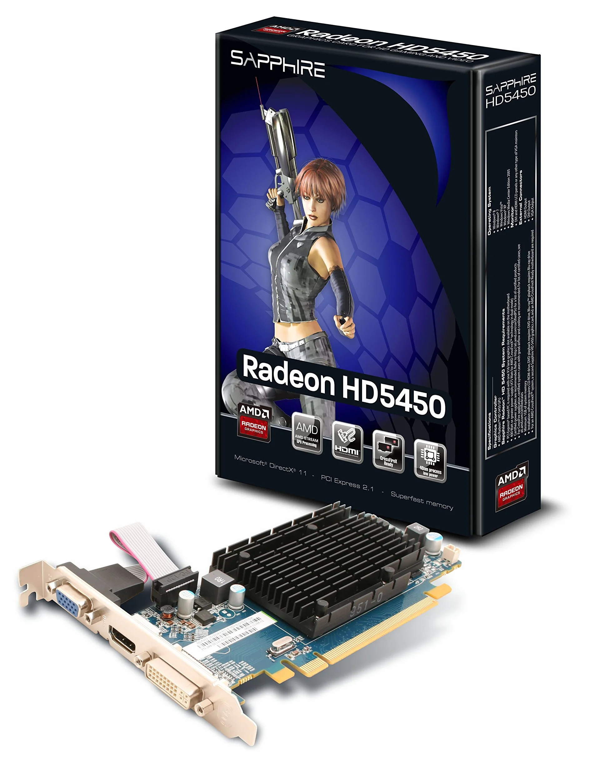 Sapphire 11166-02-20R HD 5450 1 GB DDR3 PCIE karta graficzna HDMI