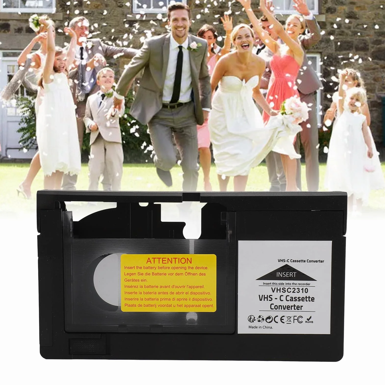 Adapter do Kaset VHS C, Kompatybilny z Taśmami S VHS C i S VHS CP6BKU C-P6U PV P1 VCA115 Kamery Adapter do Kaset, Adapter do Odtwarzania i Nagrywania