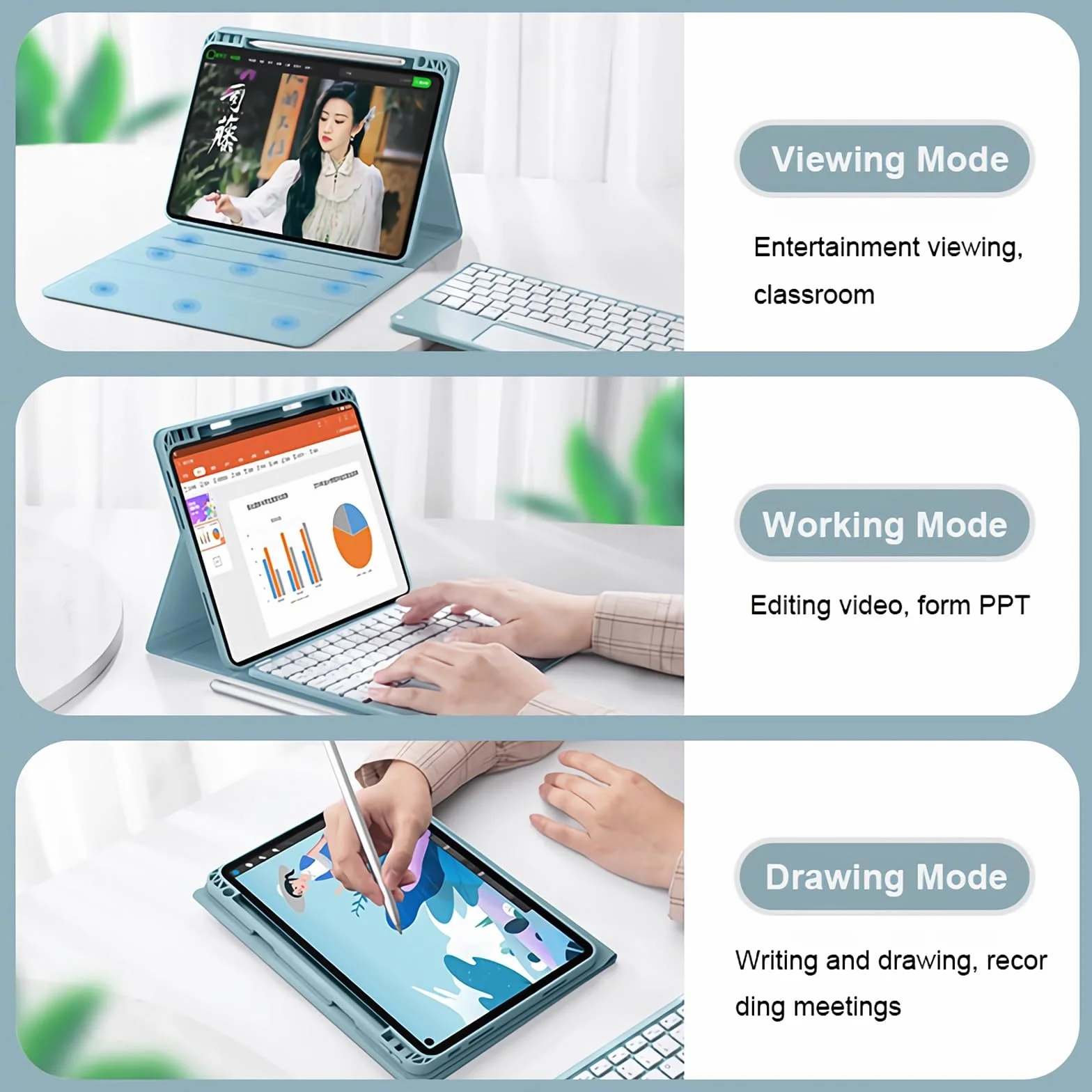 Etui z klawiaturą do Xiaomi Mi Pad 6/6 Pro 11" 2023, Wbudowany Uchwyt Na Ołówek, Magnetyczna Odłączana Bezprzewodowa Podświetlana Klawiatura z Myszą Bluetooth,Dark purple