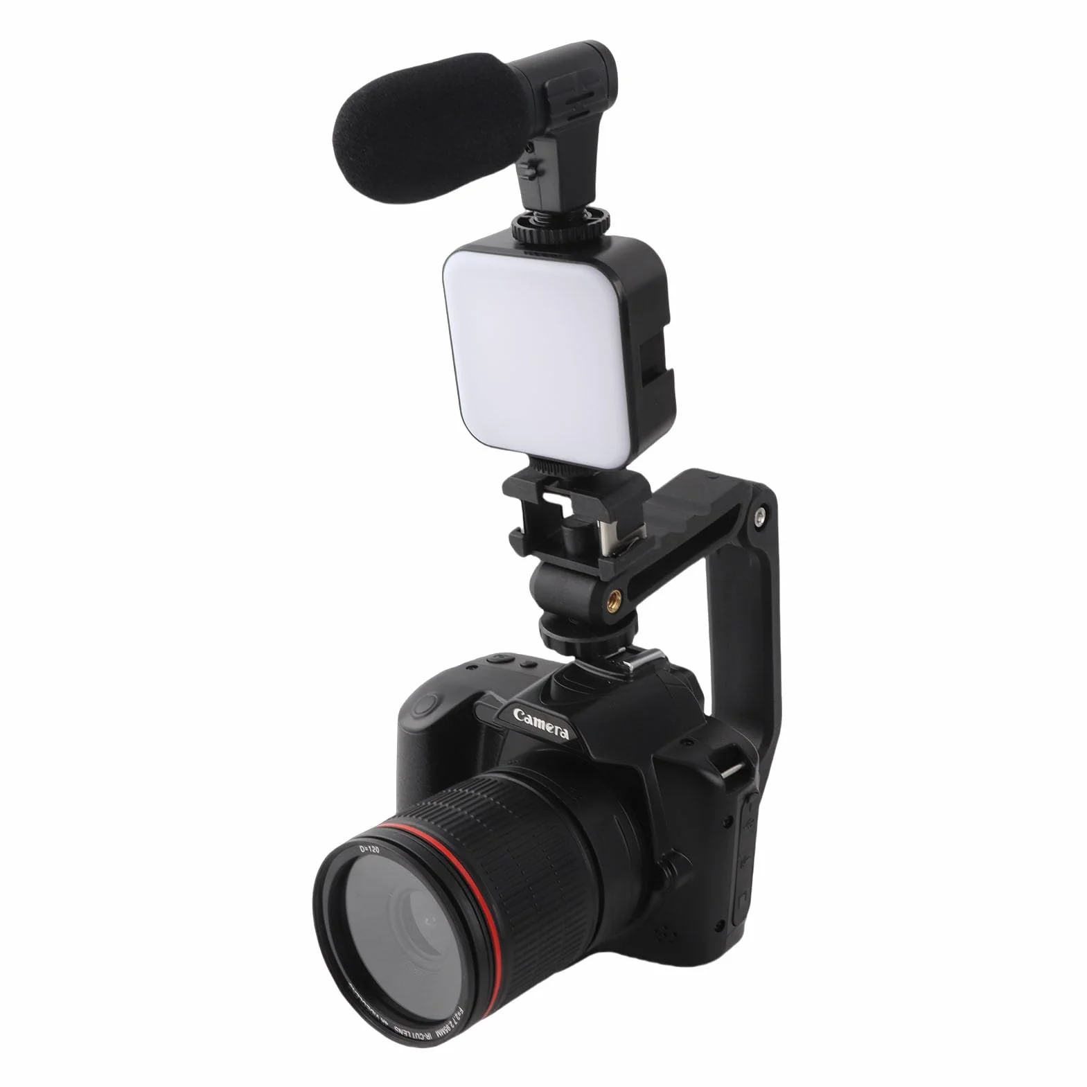Cyfrowy Aparat Fotograficzny 4K 64MP HD Night View z 3-calowym Kolorowym Wyświetlaczem IPS, Wi-Fi, 16-krotnym Zoomem Cyfrowym, Szerokim Kątem 120 Stopni i światłem Wypełniającym