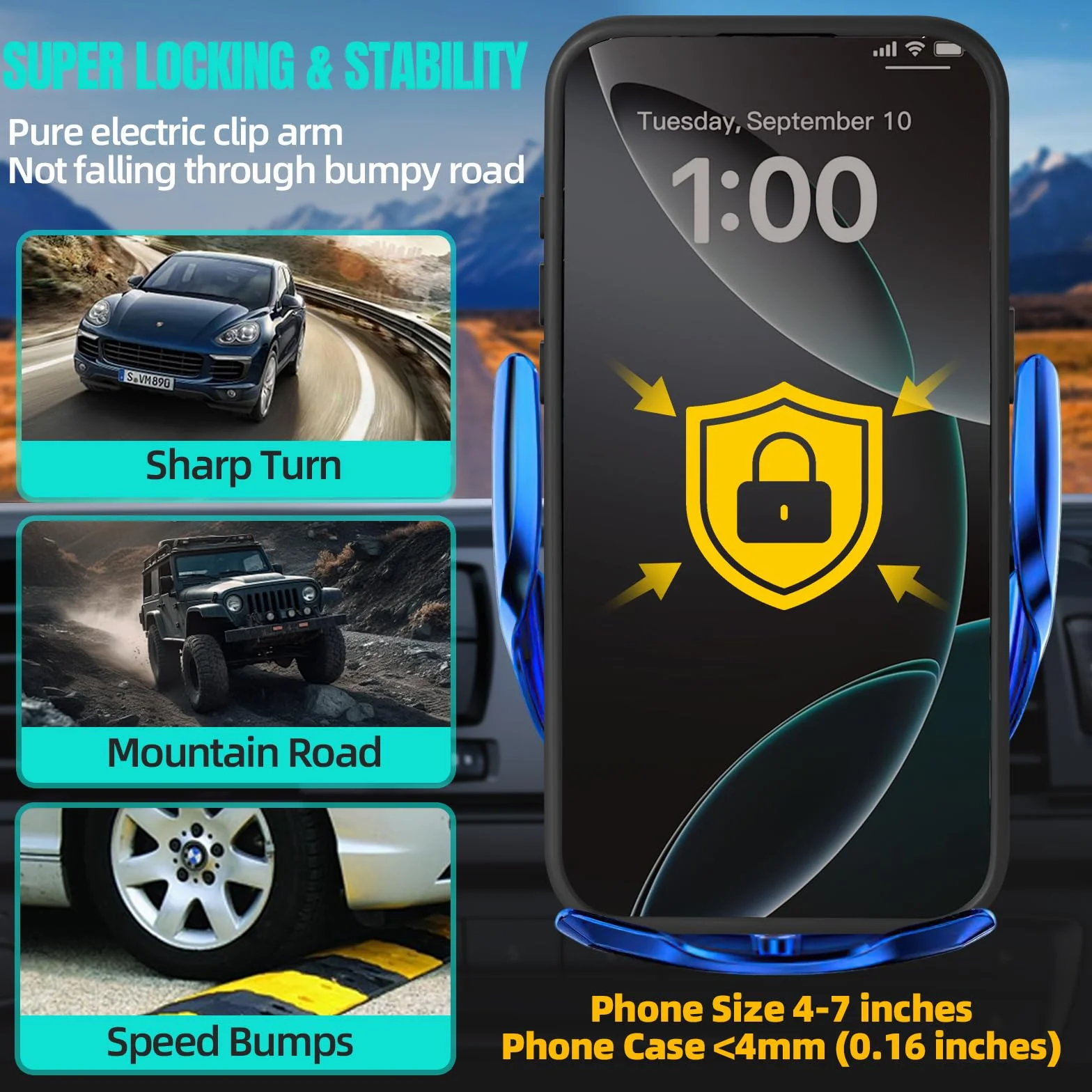 Bezprzewodowa ładowarka samochodowa, MAX 15 W, szybkie ładowanie, automatyczne zaciskanie, uchwyt na telefon, pasuje do iPhone 16, 15, 14, 13, 12, Pro, Max, Xs X, Samsung Galaxy S24 Ultra