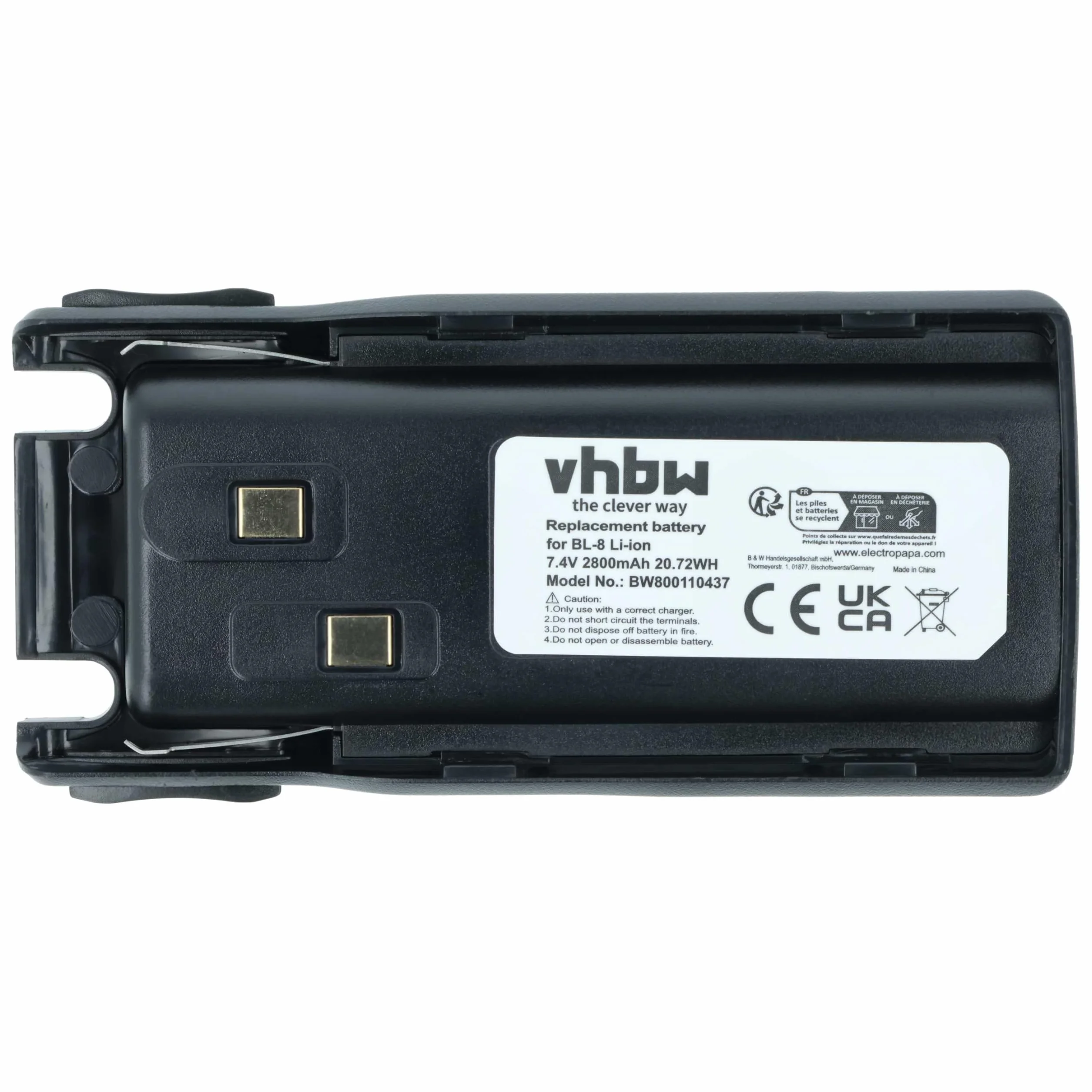 vhbw Bateria zamienna do Baofeng BL-8 do krótkofalówki, Walkie Talkie (2800 mAh, 7,4 V, litowo-jonowa)
