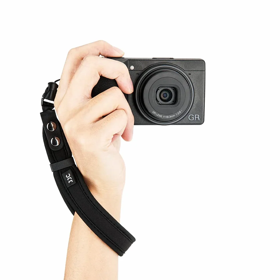 JJC Pasek na nadgarstek do aparatu Canon G7X Mark III G7X Mark II G5X Mark II, Sony ZV-1 RX100 VII RX100 VI RX100 V, Ric. GR IIIx, GR III, GR II, Czarny, 255 * 23 * 10mm