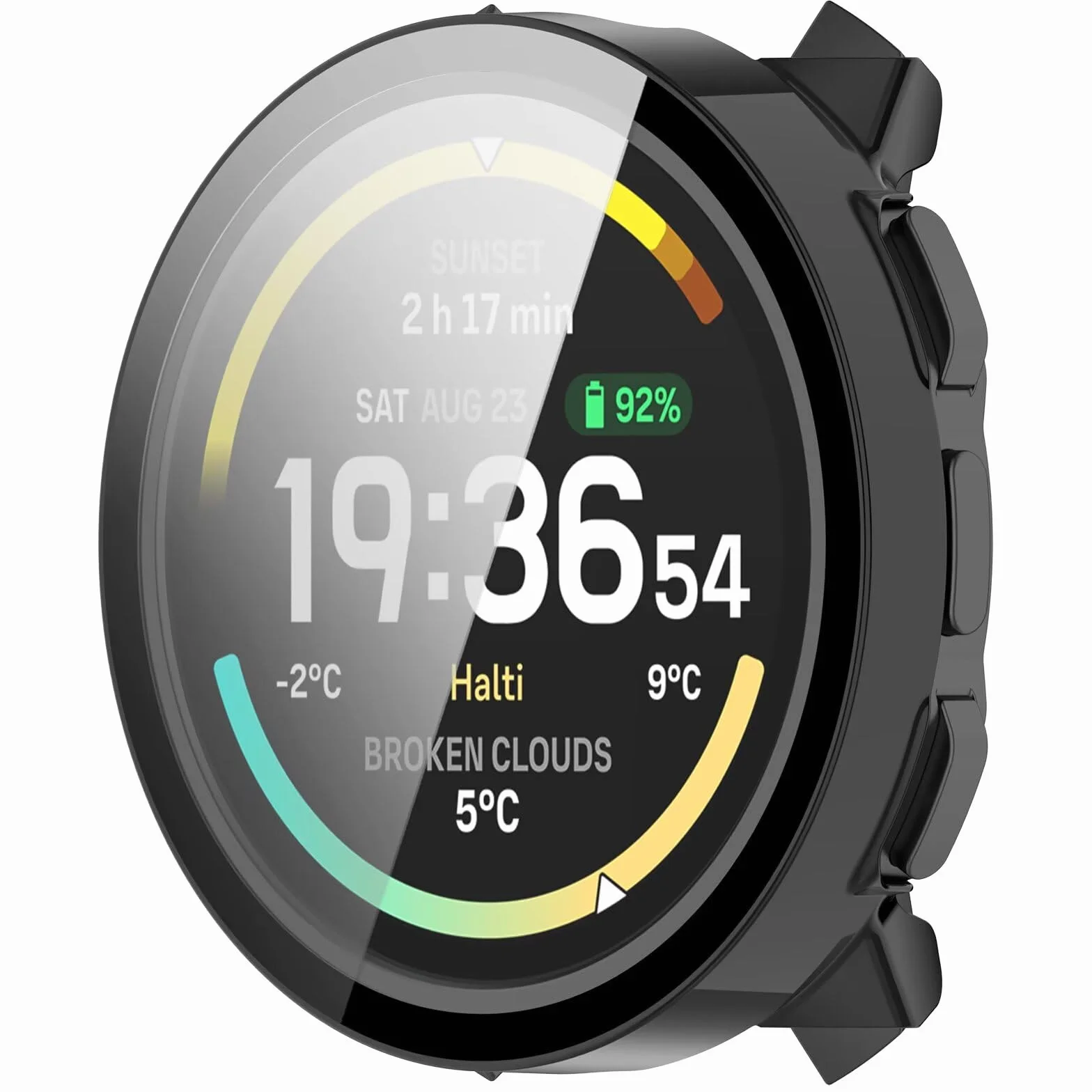 Etui kompatybilne z SUUNTO Vertical 2, PC + folia hartowana, czarne
