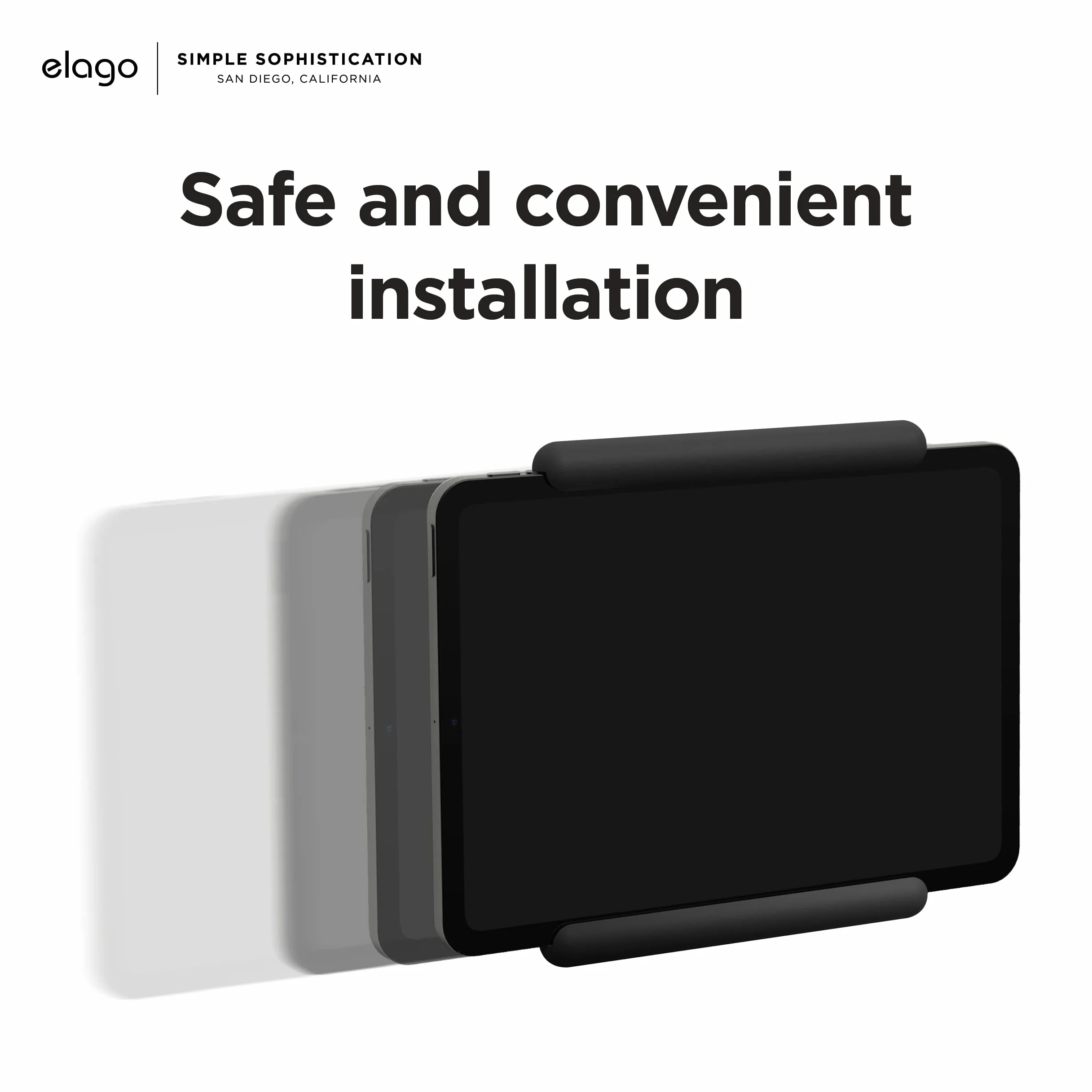 elago Uchwyt do Home Hub do iPad Mini/Air/Pro, Galaxy Tab | Uchwyt Ścienny do iPad, Uchwyt HomeKit, Łatwy Montaż, Bez Zarysowań, System Zarządzania Kablami (Czarny)