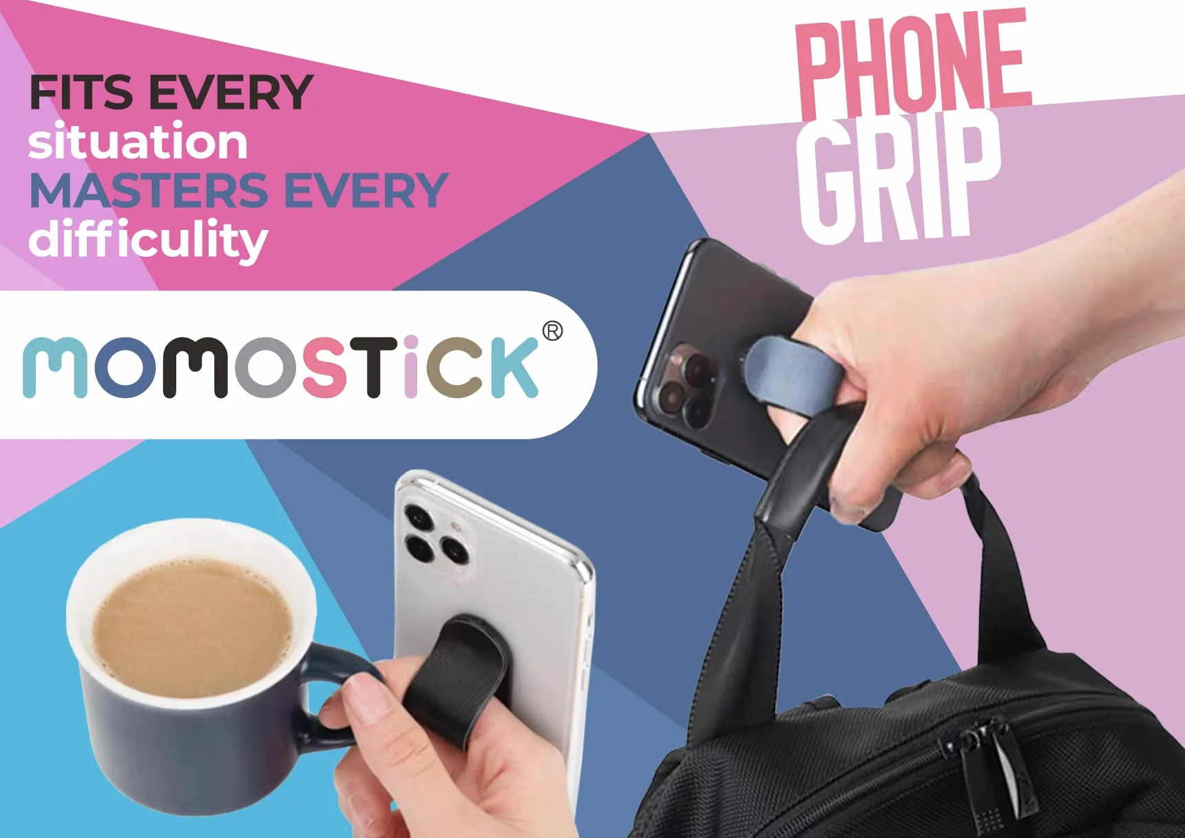 Momostick oryginalny uchwyt na palec do smartfona pierścień do iPhone Samsung Huawei