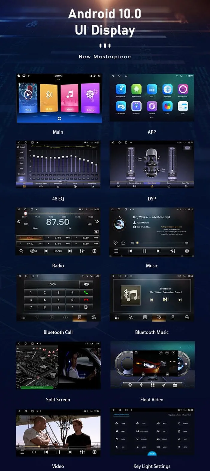 Android 15 Car Stereo 9" Samochód Dla Toyota Corolla 11 Auris 2017-2018,M106