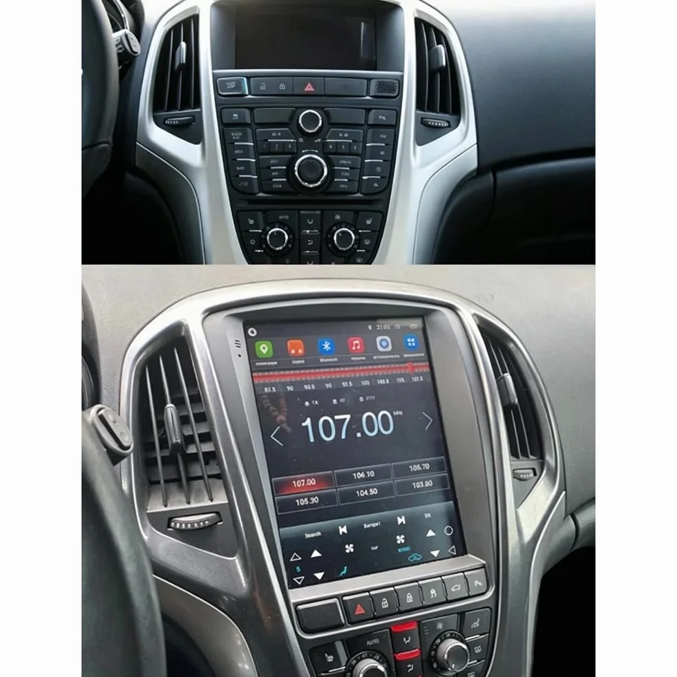 BYNYXI 24.6 cm 4 GB + 64 GB bezprzewodowe i przewodowe radio samochodowe kompatybilne z Vauxhall Astra, Buick Excelle, Android 14, nawigacja GPS, Wi-Fi, Bluetooth, radio MP3, sterowanie głosem, ekran